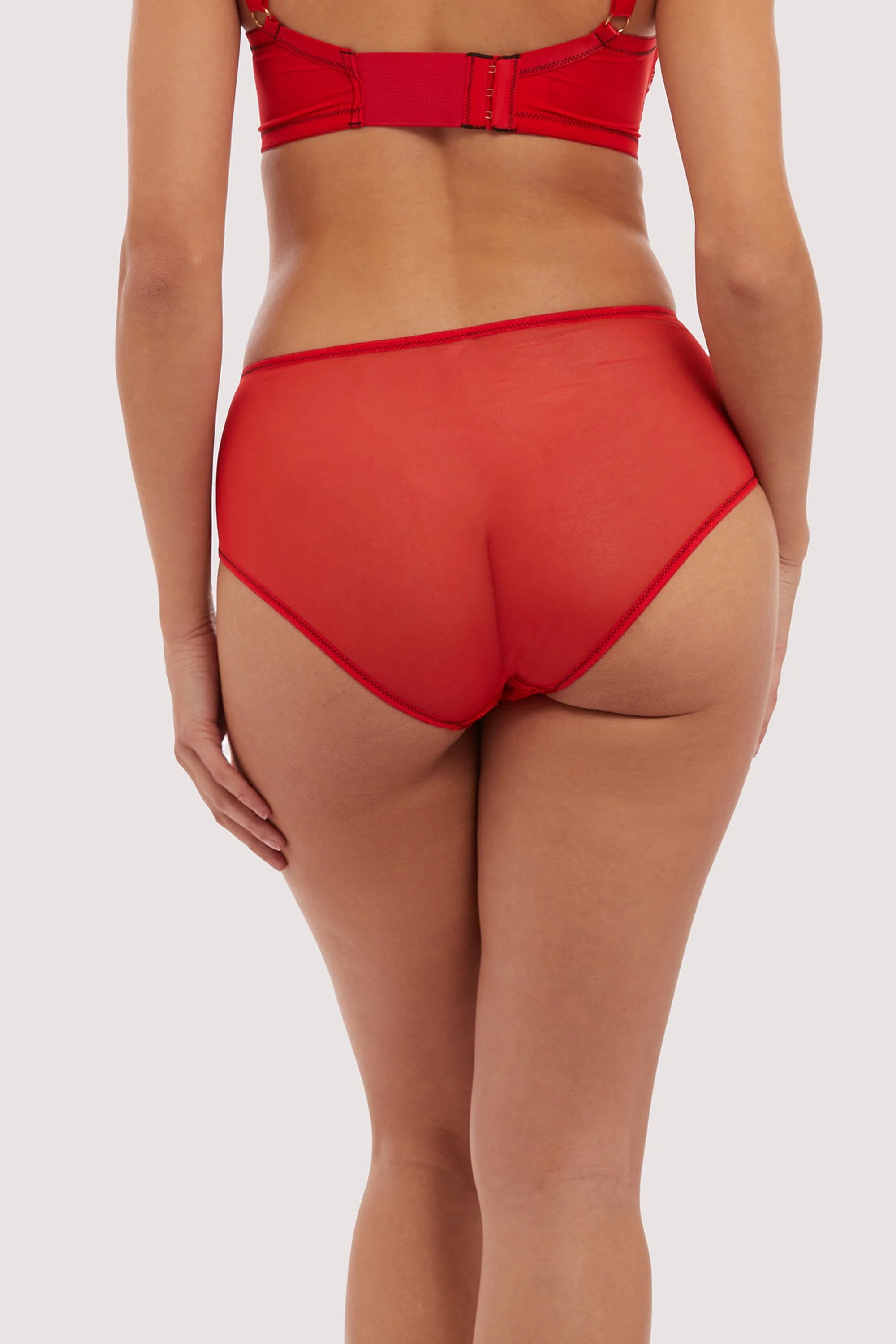 Red Elsie Lace High Waisted Brief - Image 3