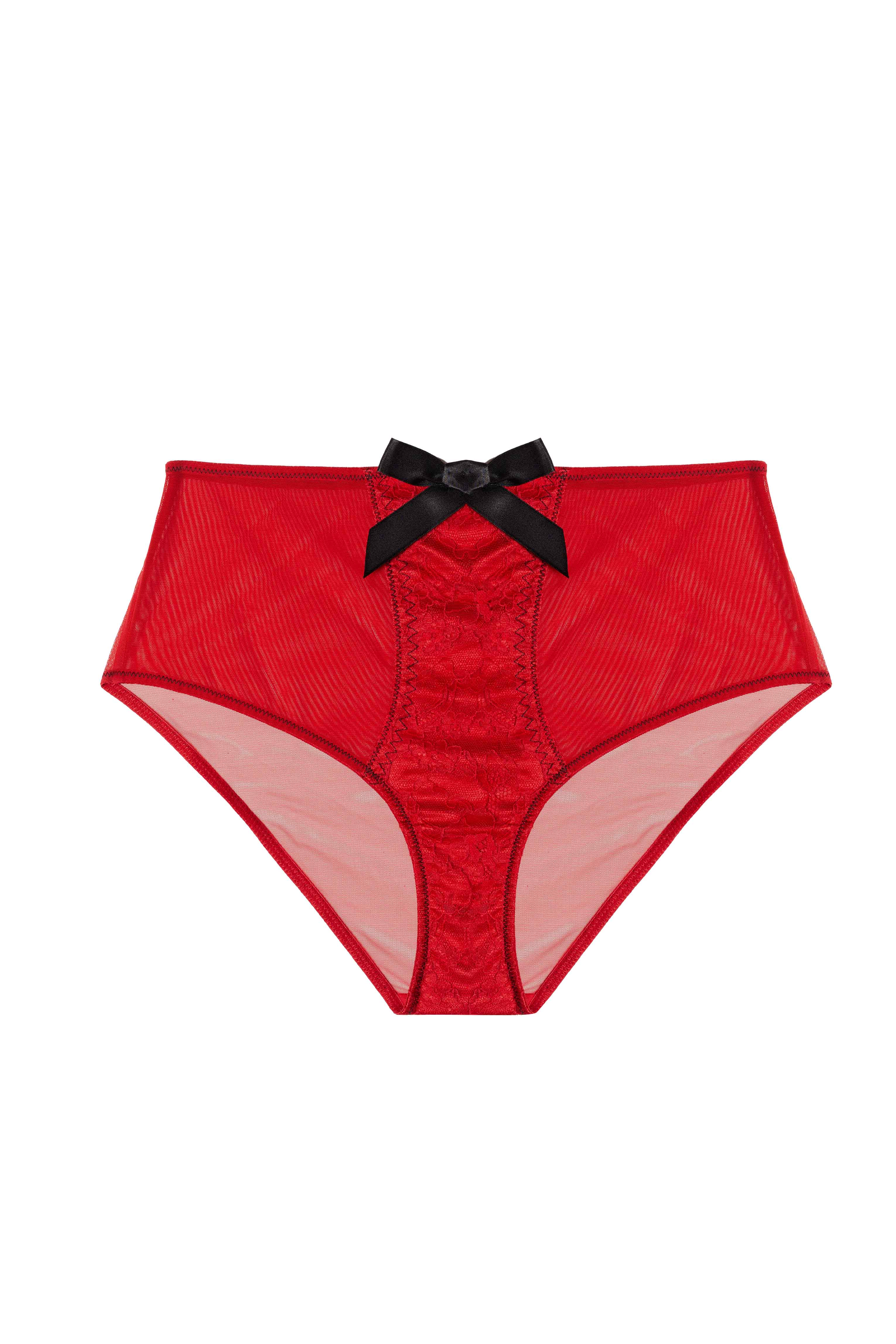 Red Elsie Lace High Waisted Brief - Image 6