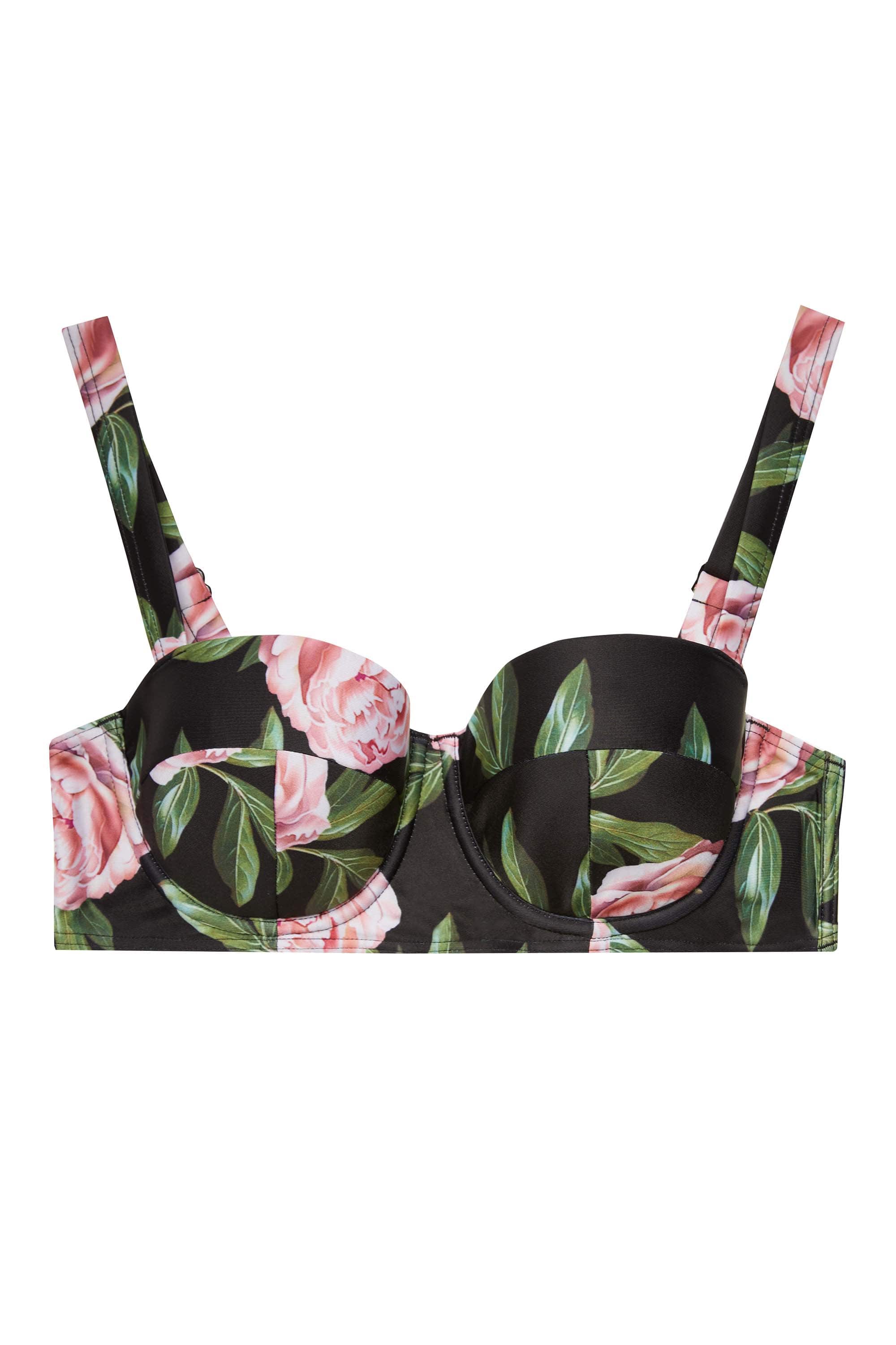 Eco Claudette Roses Padded Balcony Bikini Top - Image 7