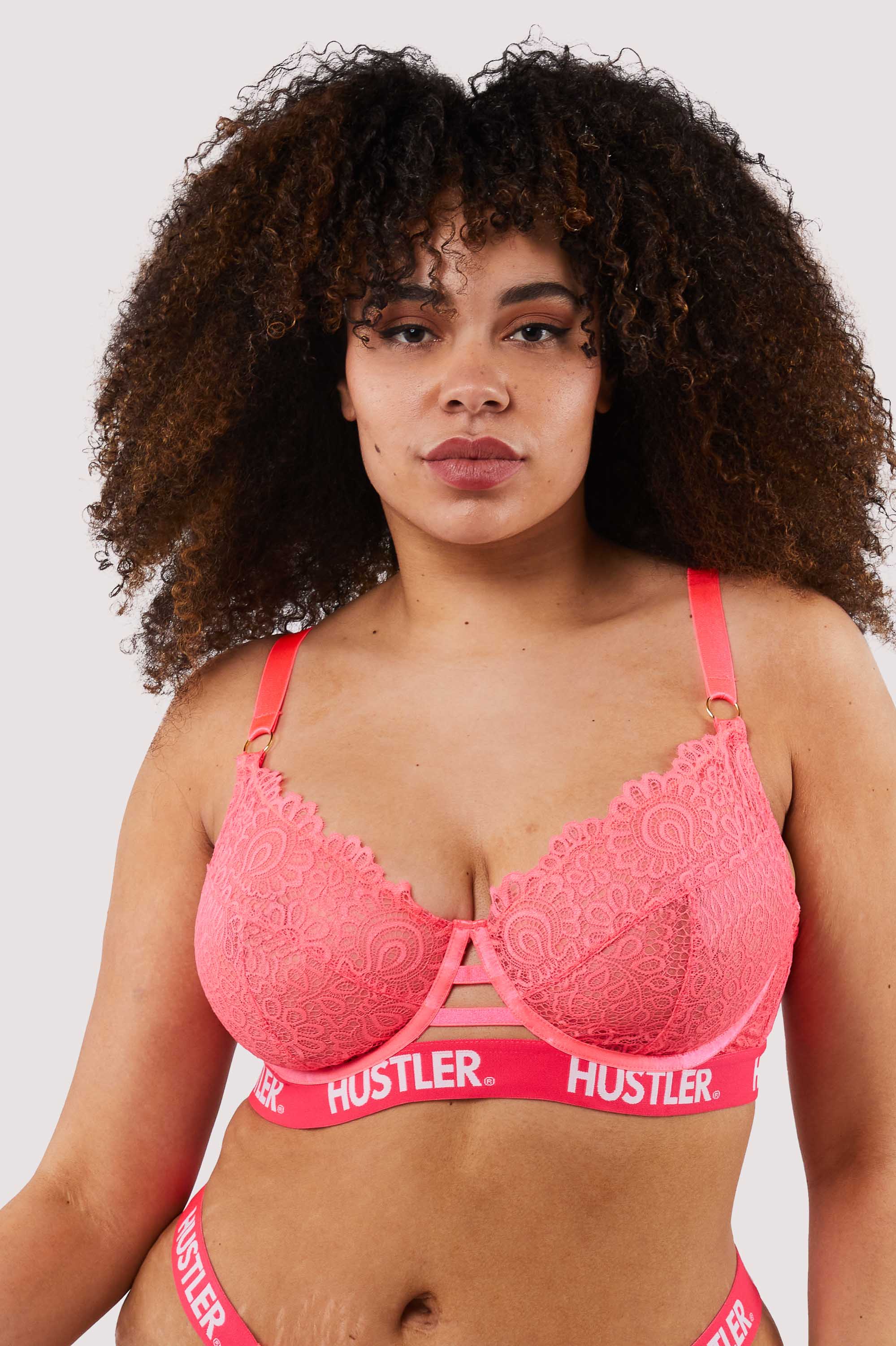 Branded Hot Pink Lace Bra - Image 3