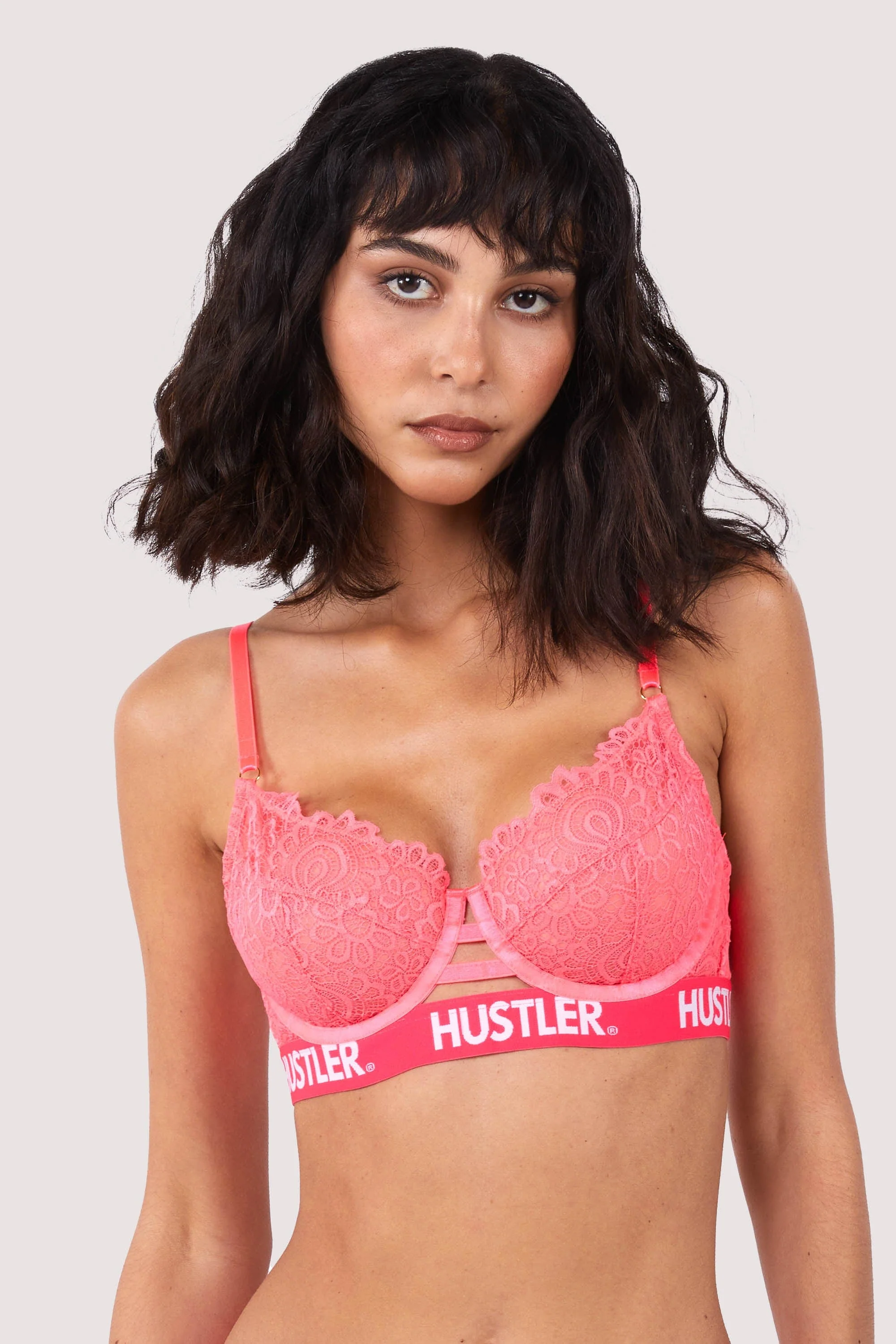 Branded Hot Pink Lace Bra - Image 6