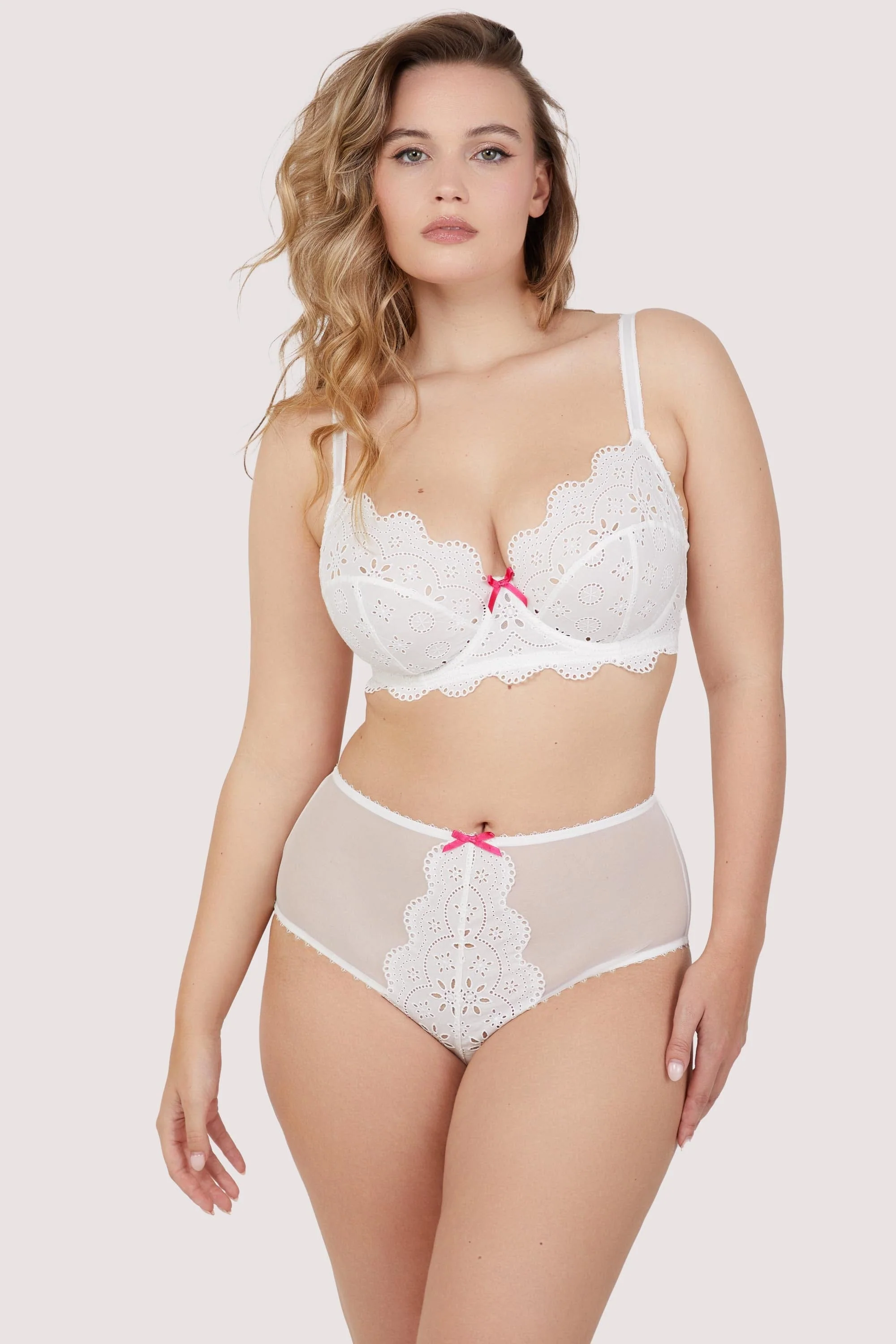 Camille White Broderie High Waisted Brief - Image 4