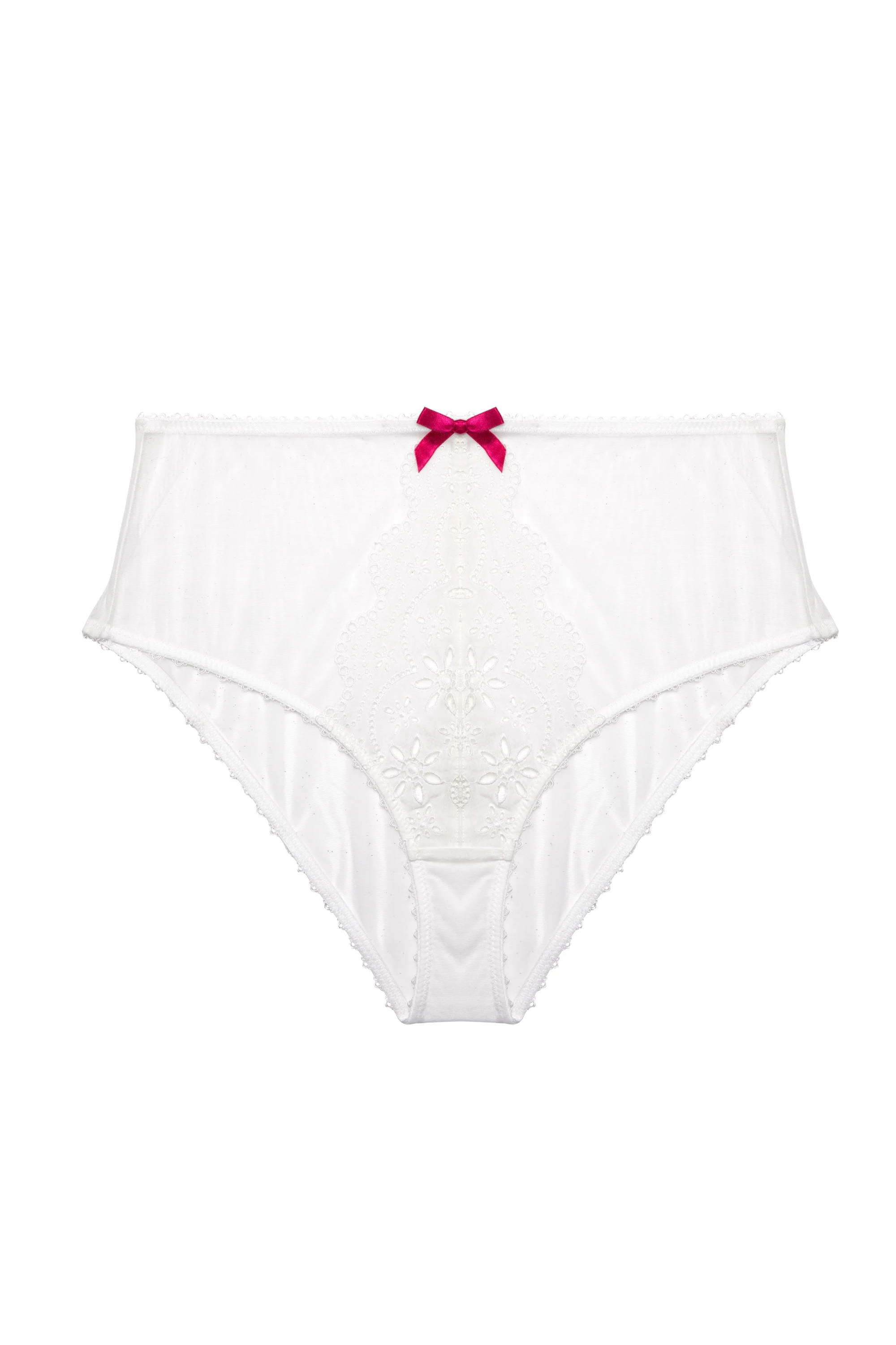 Camille White Broderie High Waisted Brief - Image 6