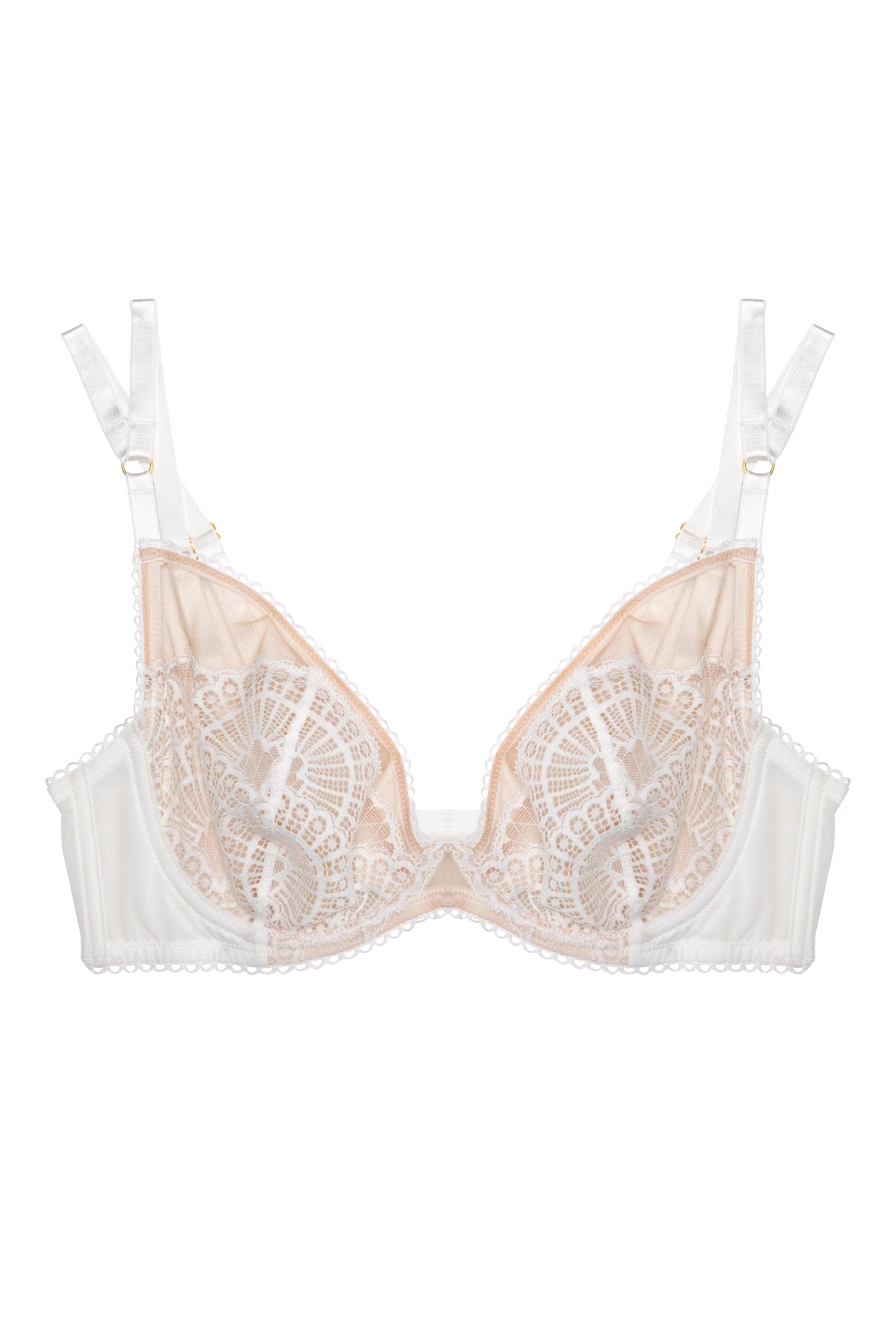 Carmen White Lace Plunge Bra - Image 7