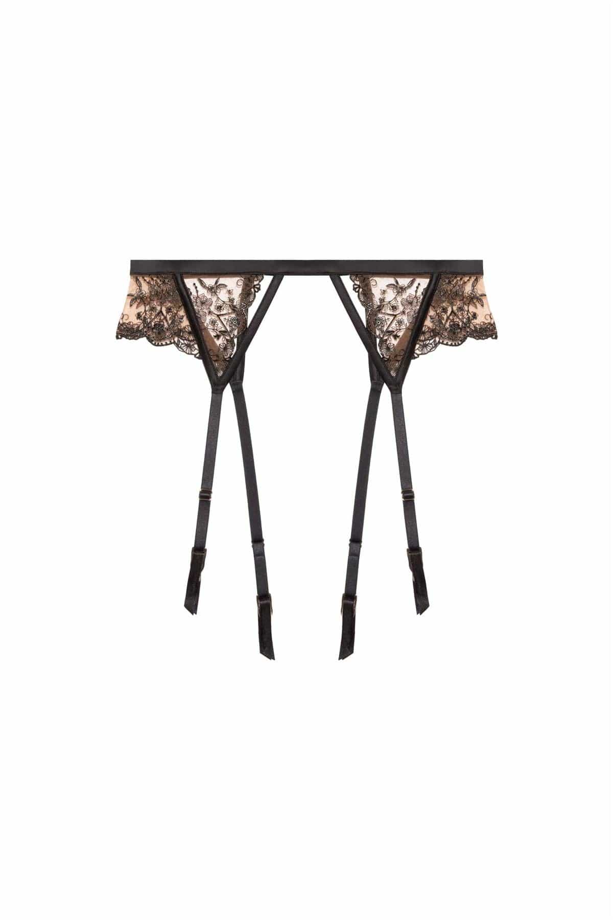 Cassia Black Custom Embroidery Suspender - Image 5