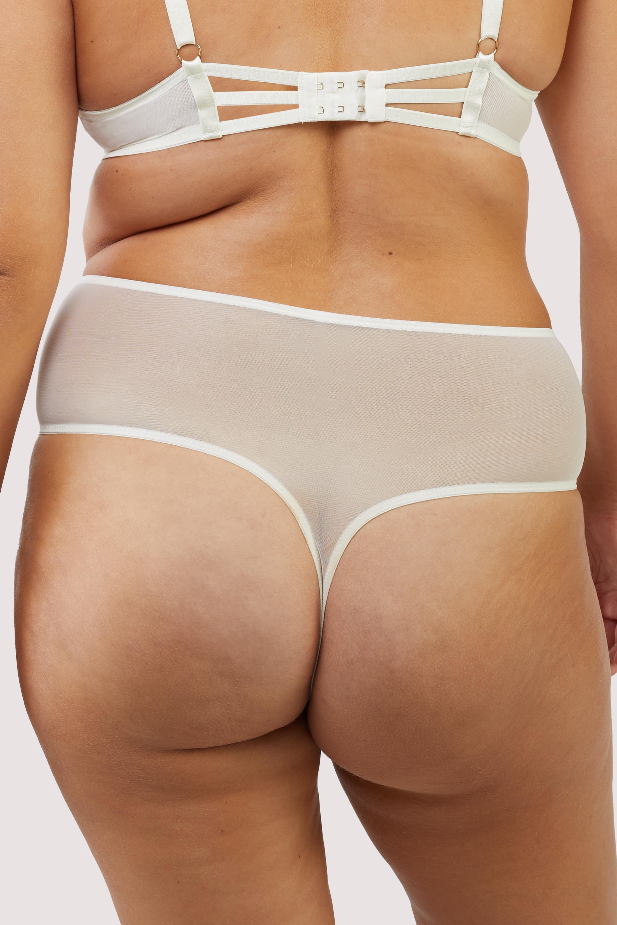 Cassia Ivory Floral Embroidery High Waisted Thong - Image 6