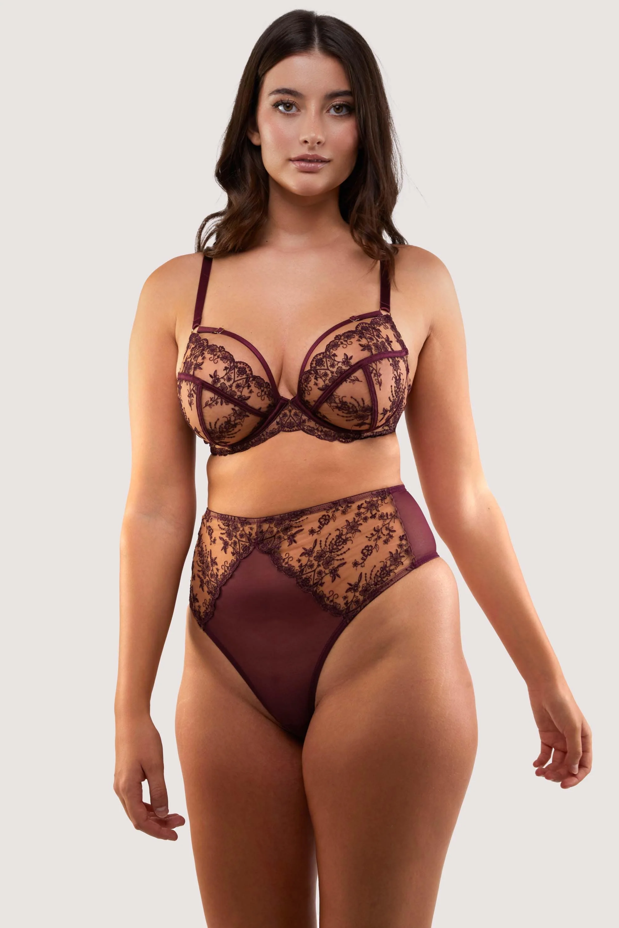 Cassia Wine Custom Embroidery Bra - Image 7