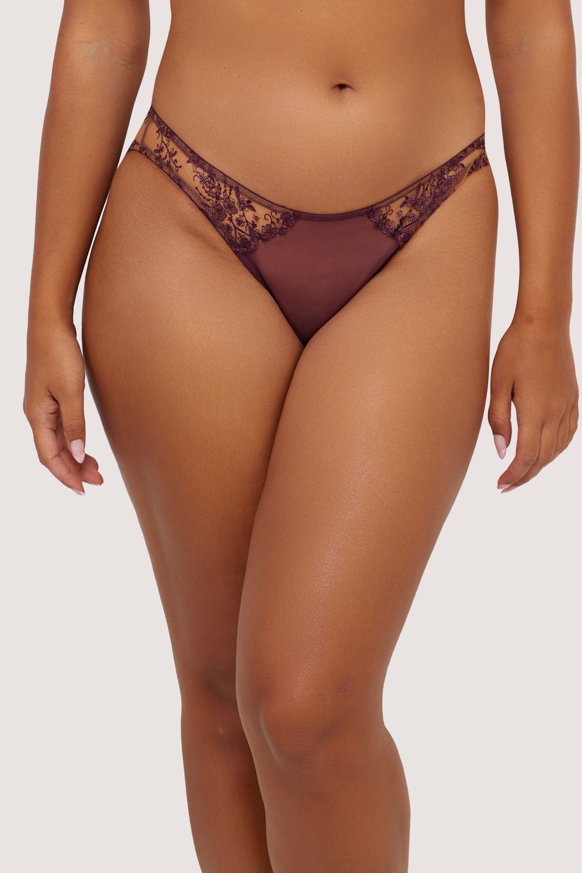 Cassia Wine Custom Embroidery Cut Out Brief - Image 2