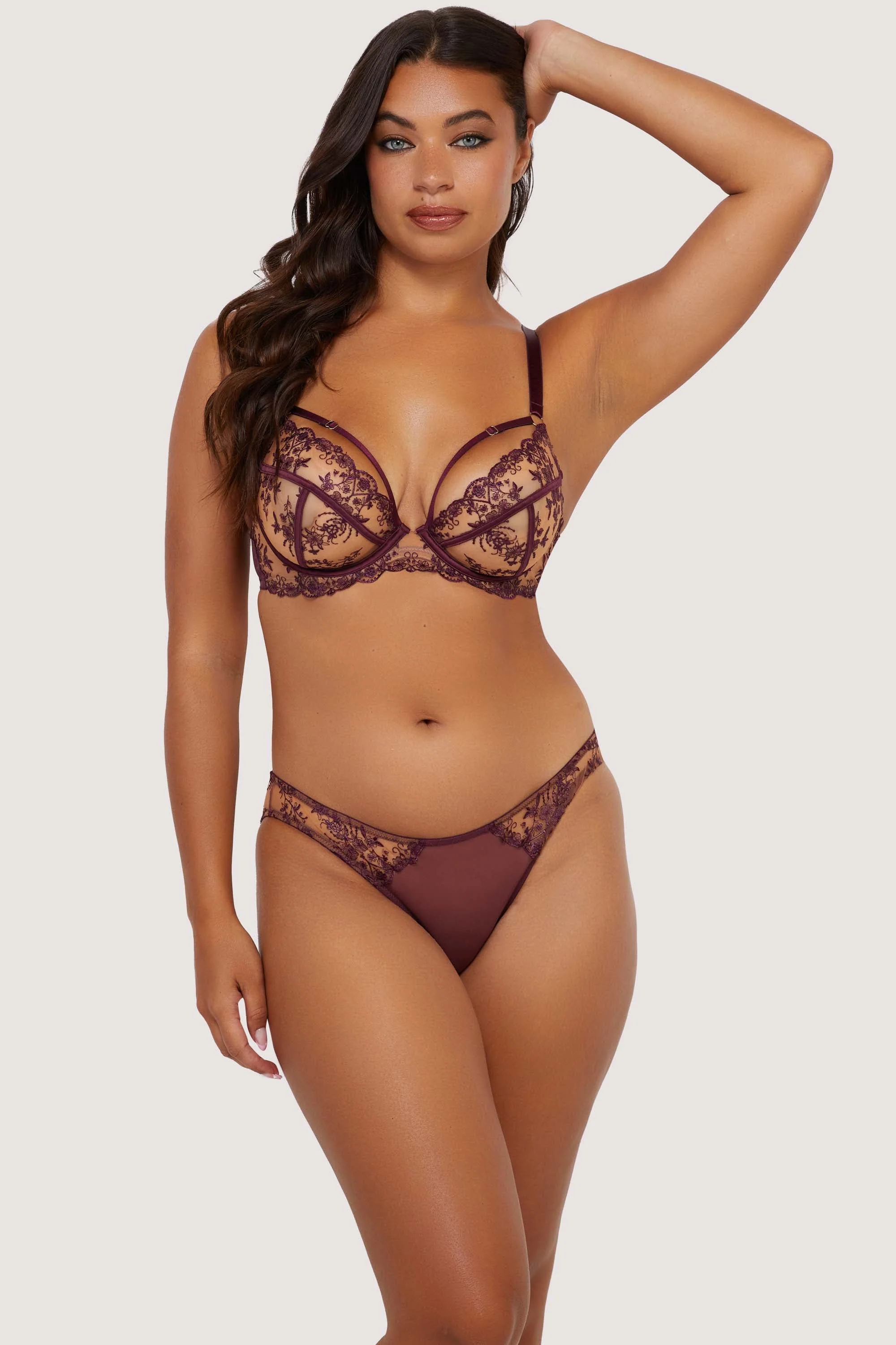 Cassia Wine Custom Embroidery Cut Out Brief - Image 3