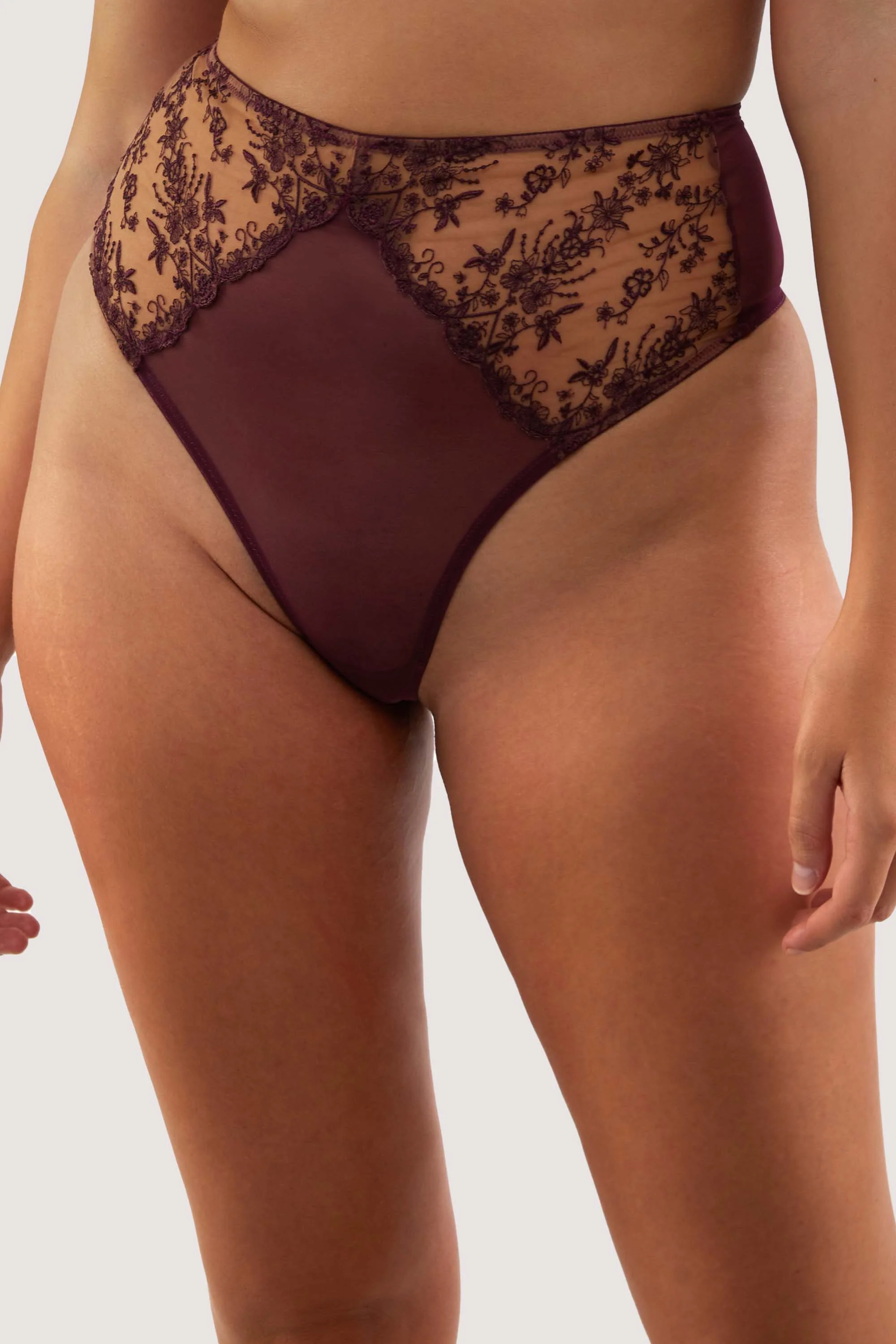 Cassia Wine Custom Embroidery High Waisted Thong - Image 4