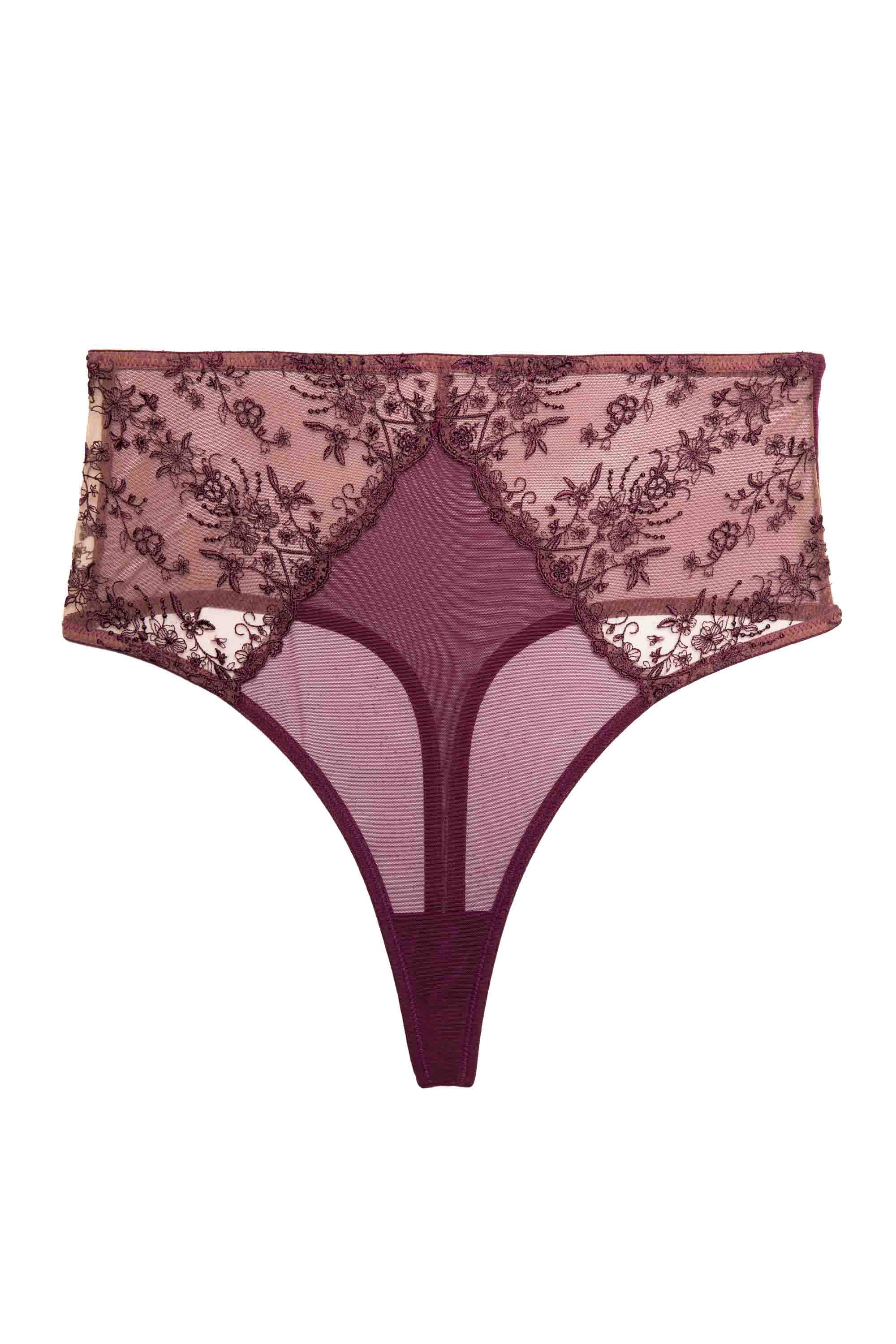Cassia Wine Custom Embroidery High Waisted Thong - Image 8