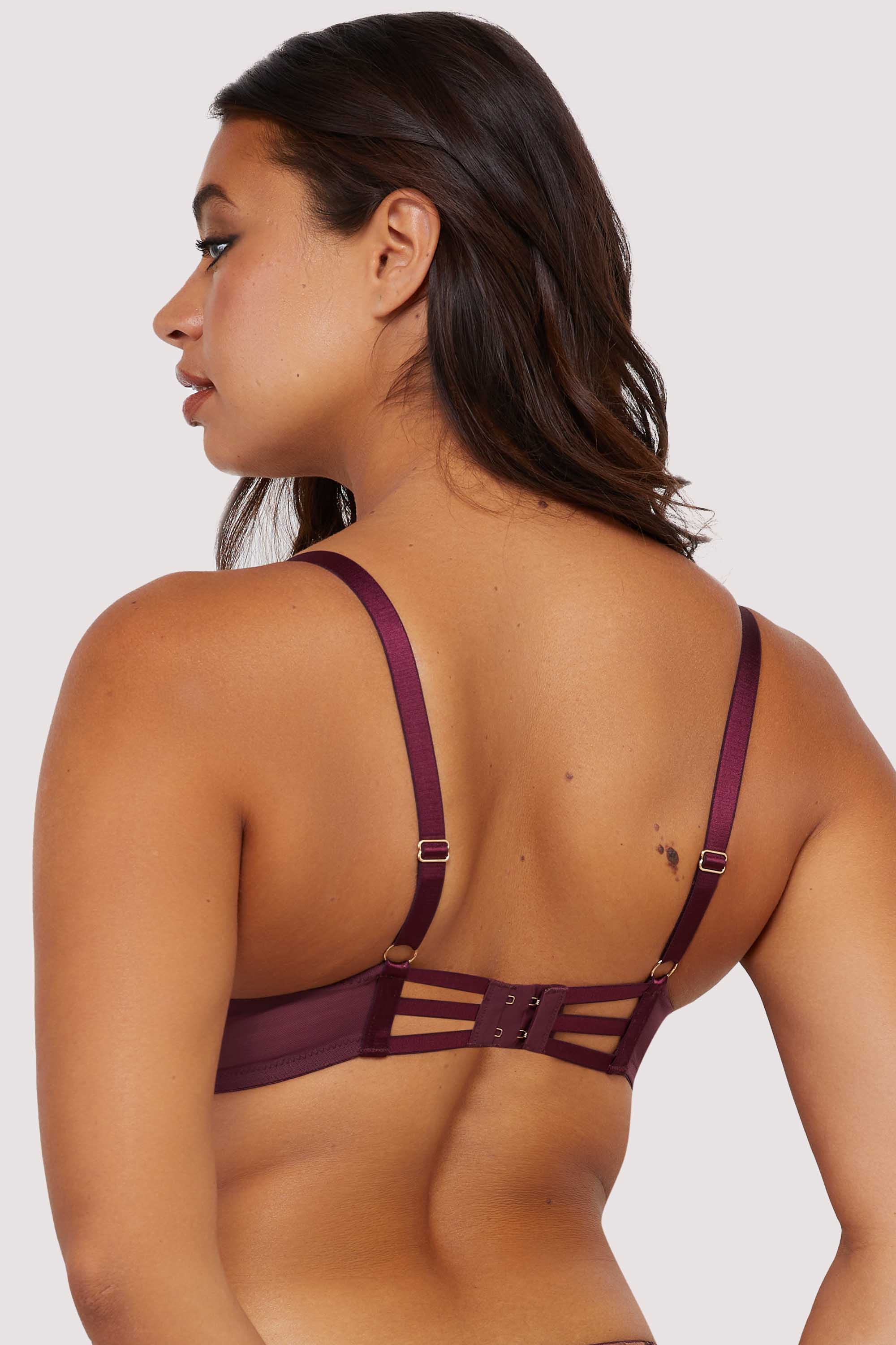 Cassia Wine Custom Embroidery Bra - Image 3