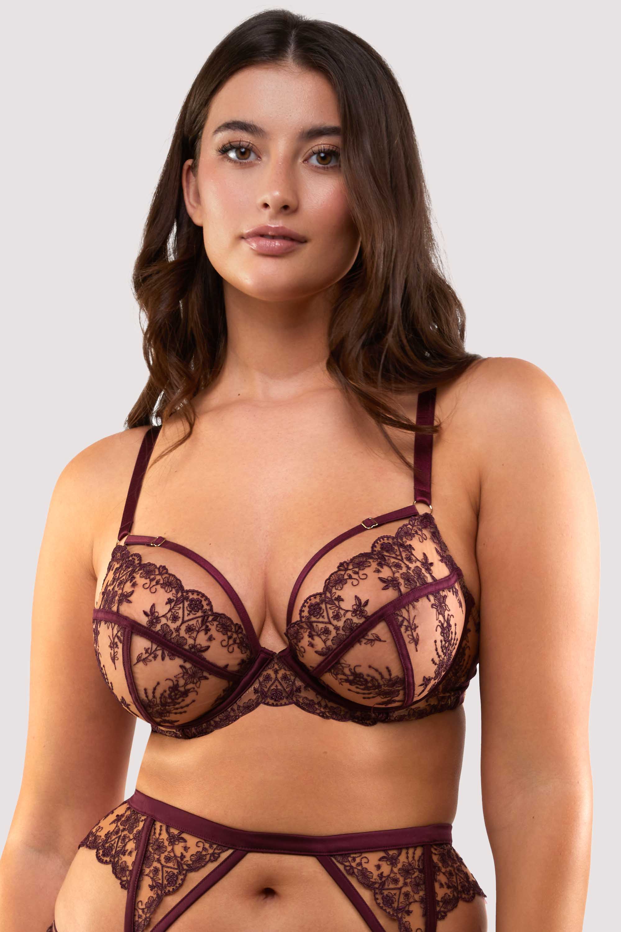 Cassia Wine Custom Embroidery Bra - Image 5