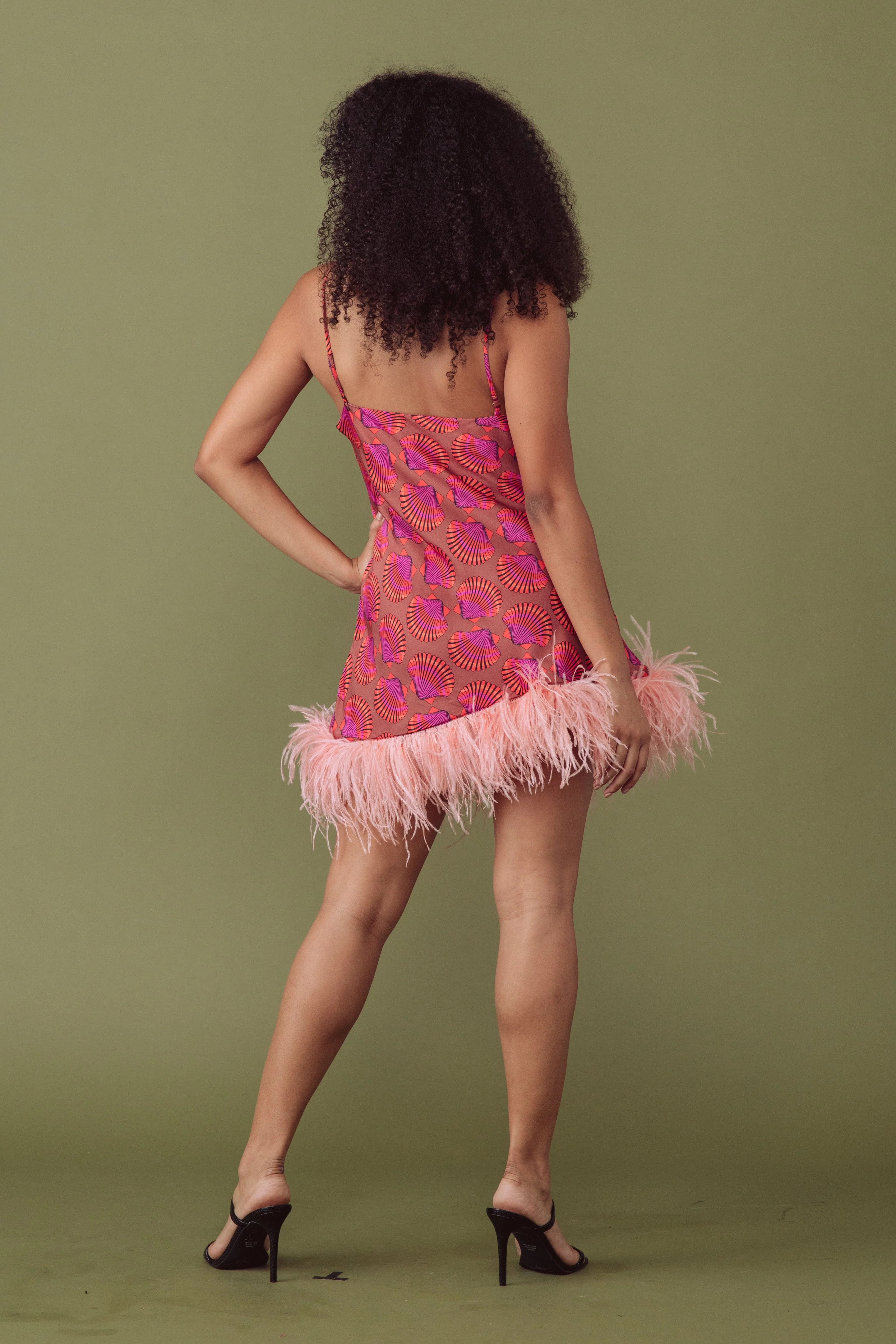 Cheetah Shell Print Short Slip Dress - Image 3