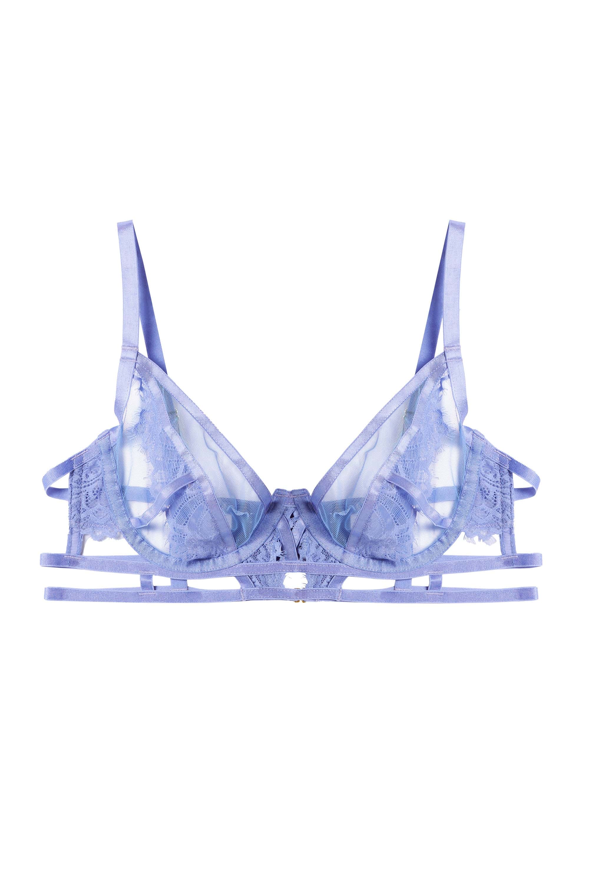 Claire Blue Caged Lace Bra - Image 4