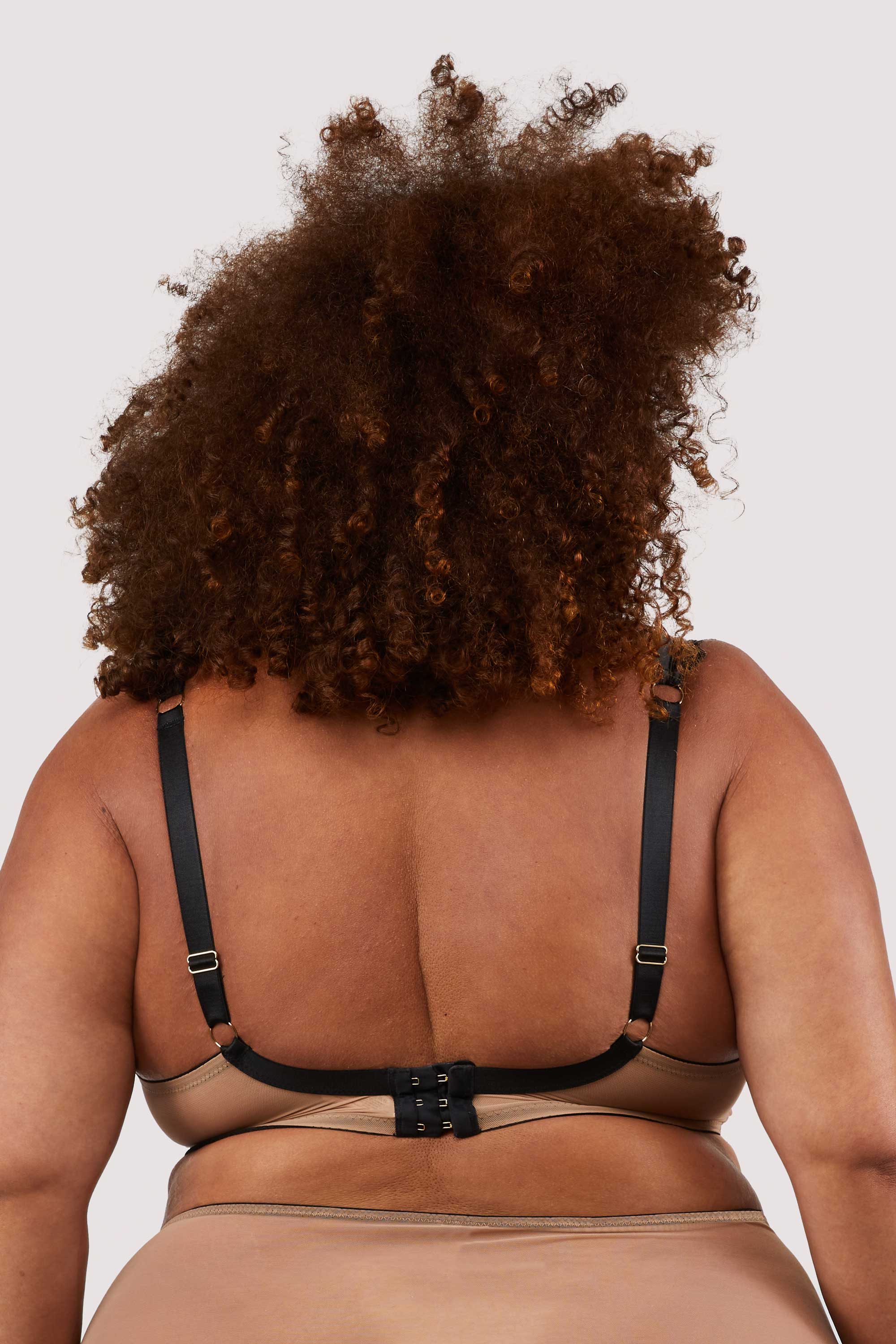 Clara Latte And Black Lace Harness and Bra - Image 4