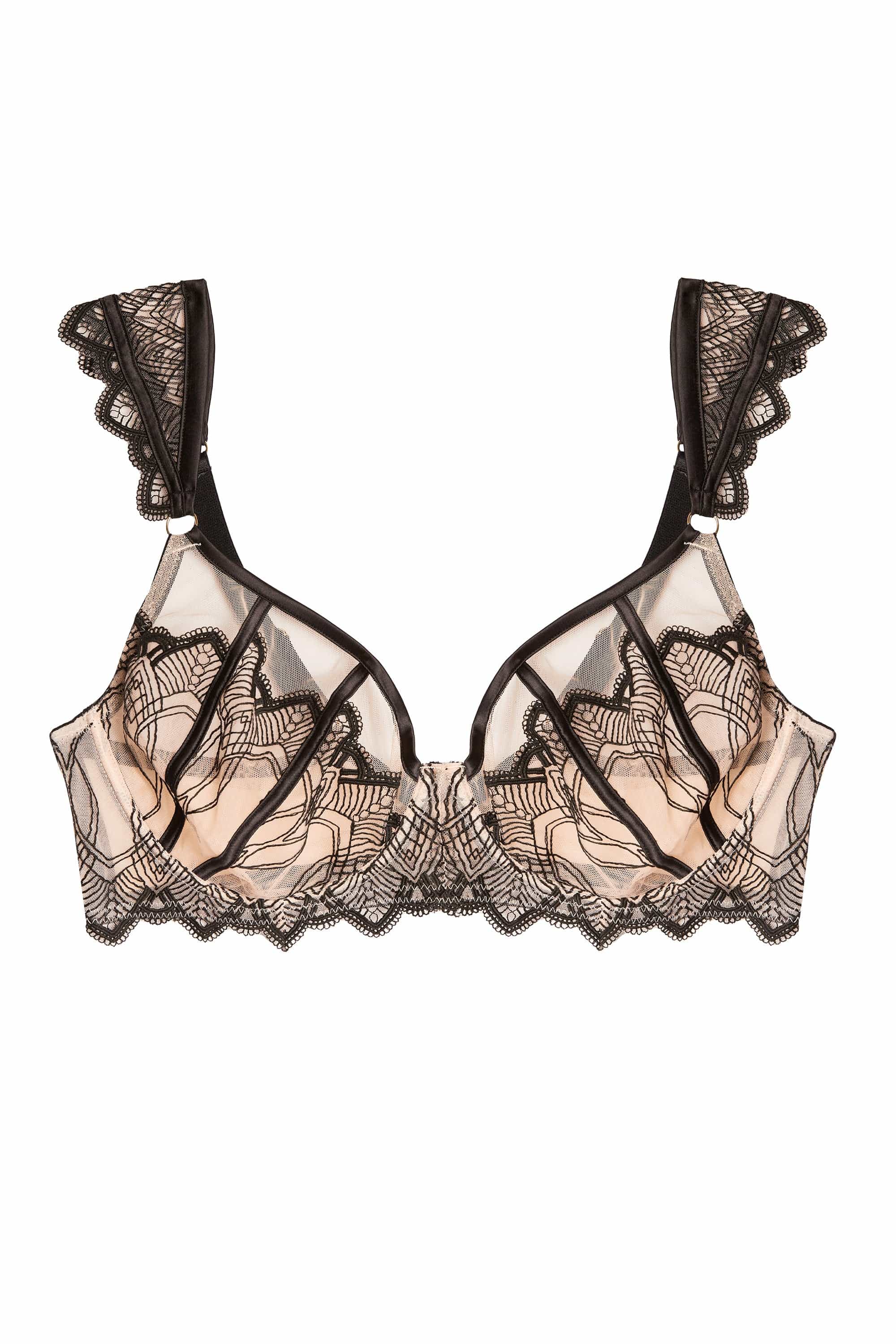 Clara Latte And Black Lace Harness and Bra - Image 7
