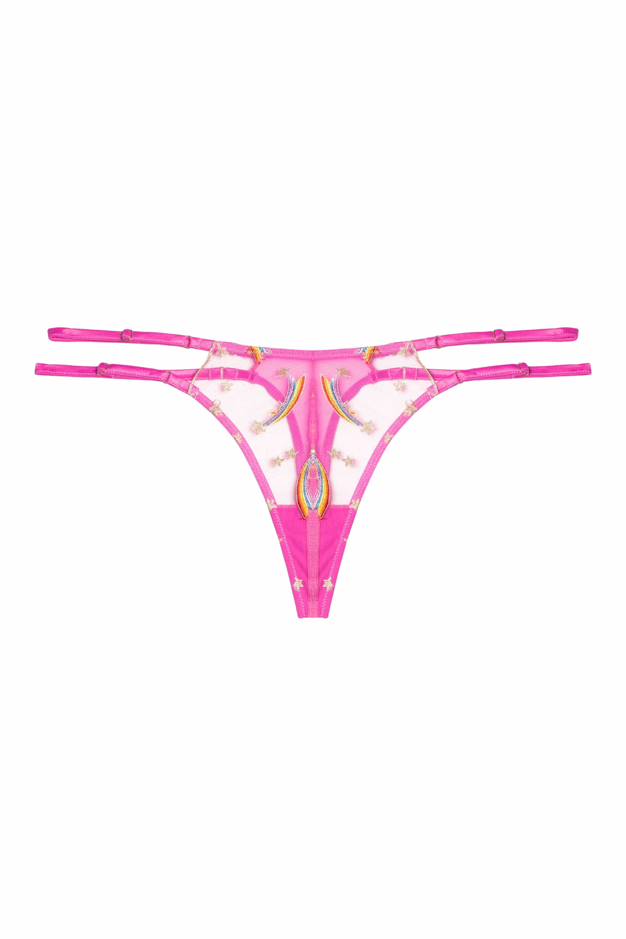 Coccinelle Rainbow Shooting Star Pride Embroidery Thong - Image 5