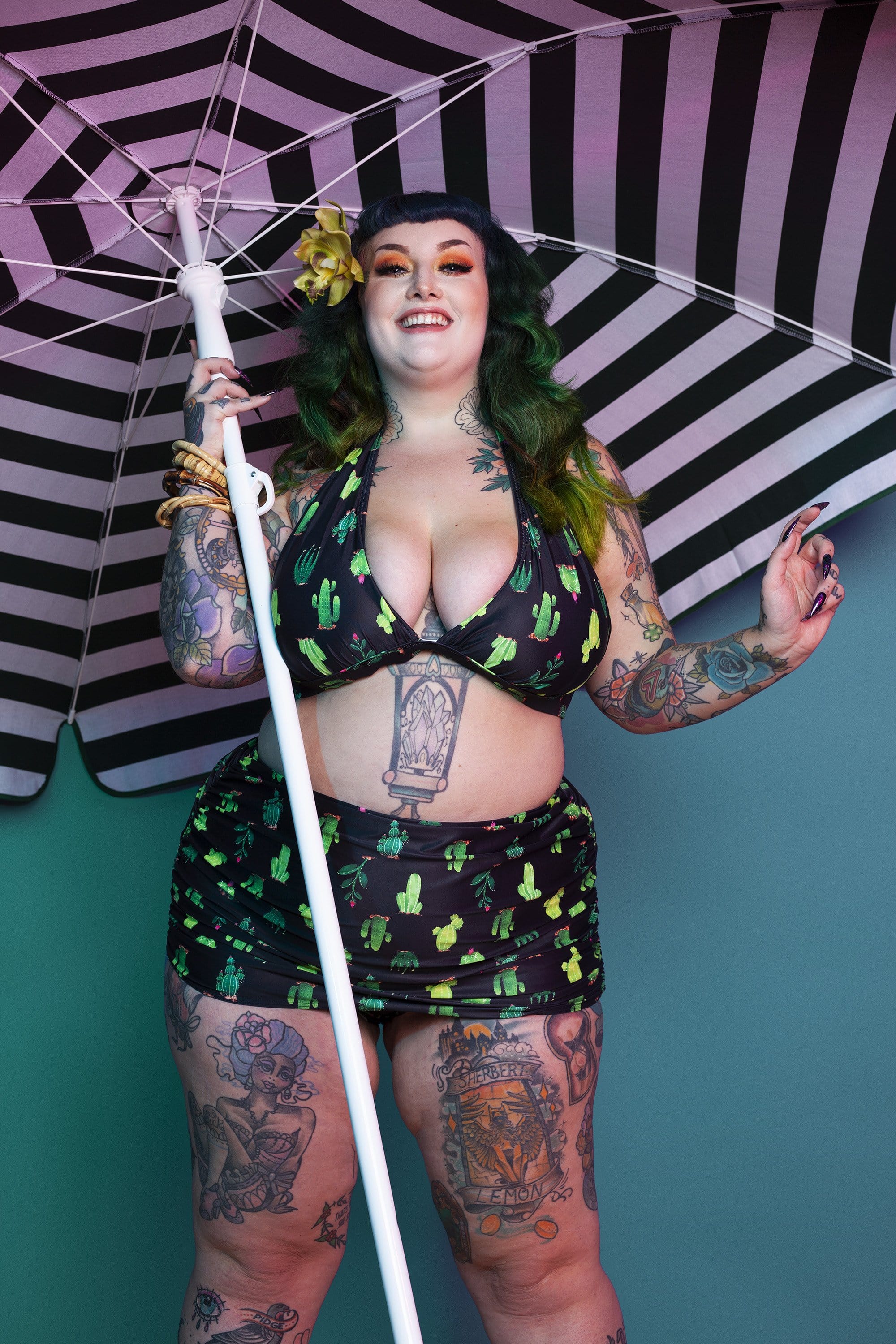 Collectif Cactus Ruched Triangle Bikini Top - Image 2