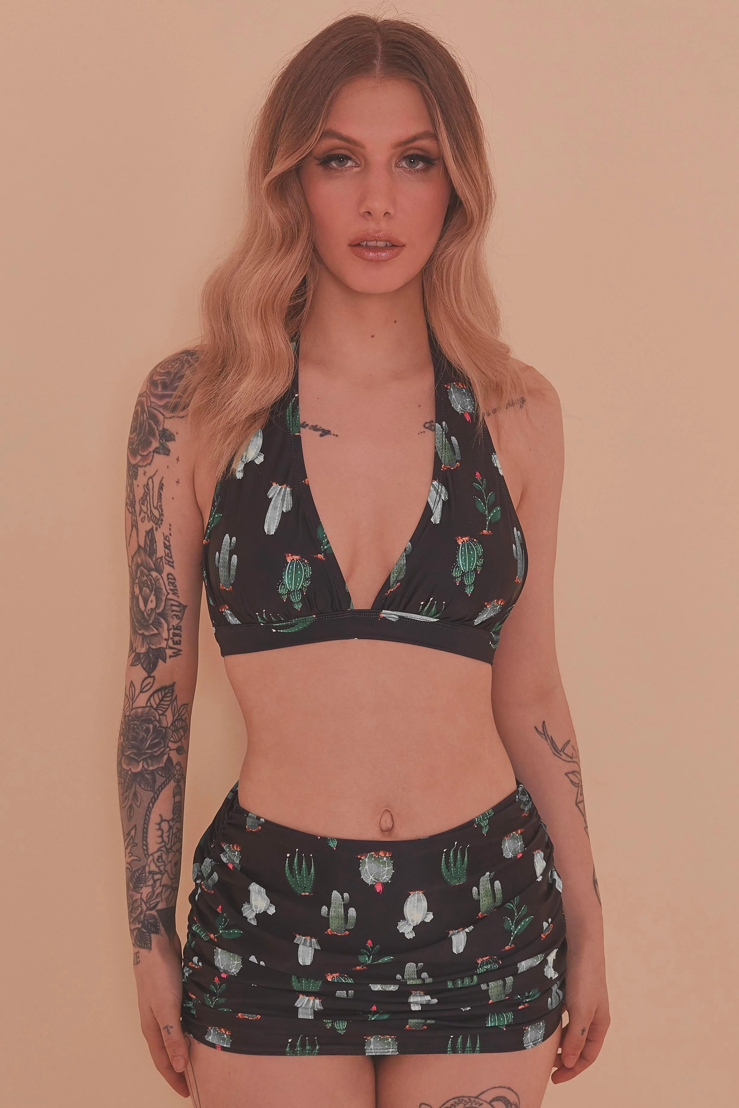 Collectif Cactus Ruched Triangle Bikini Top - Image 4