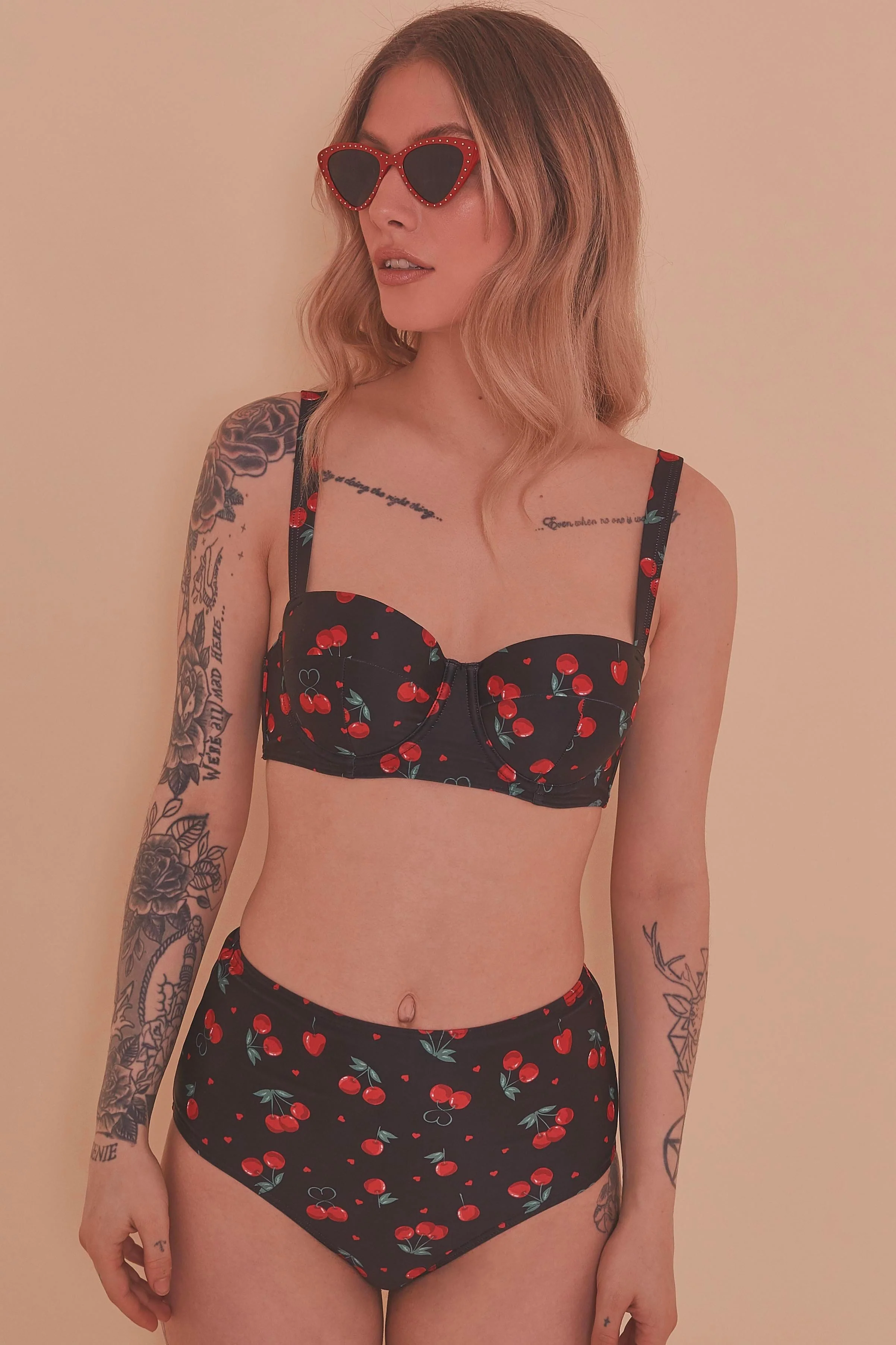 Collectif Cherry Love Balcony Bikini Top - Image 4