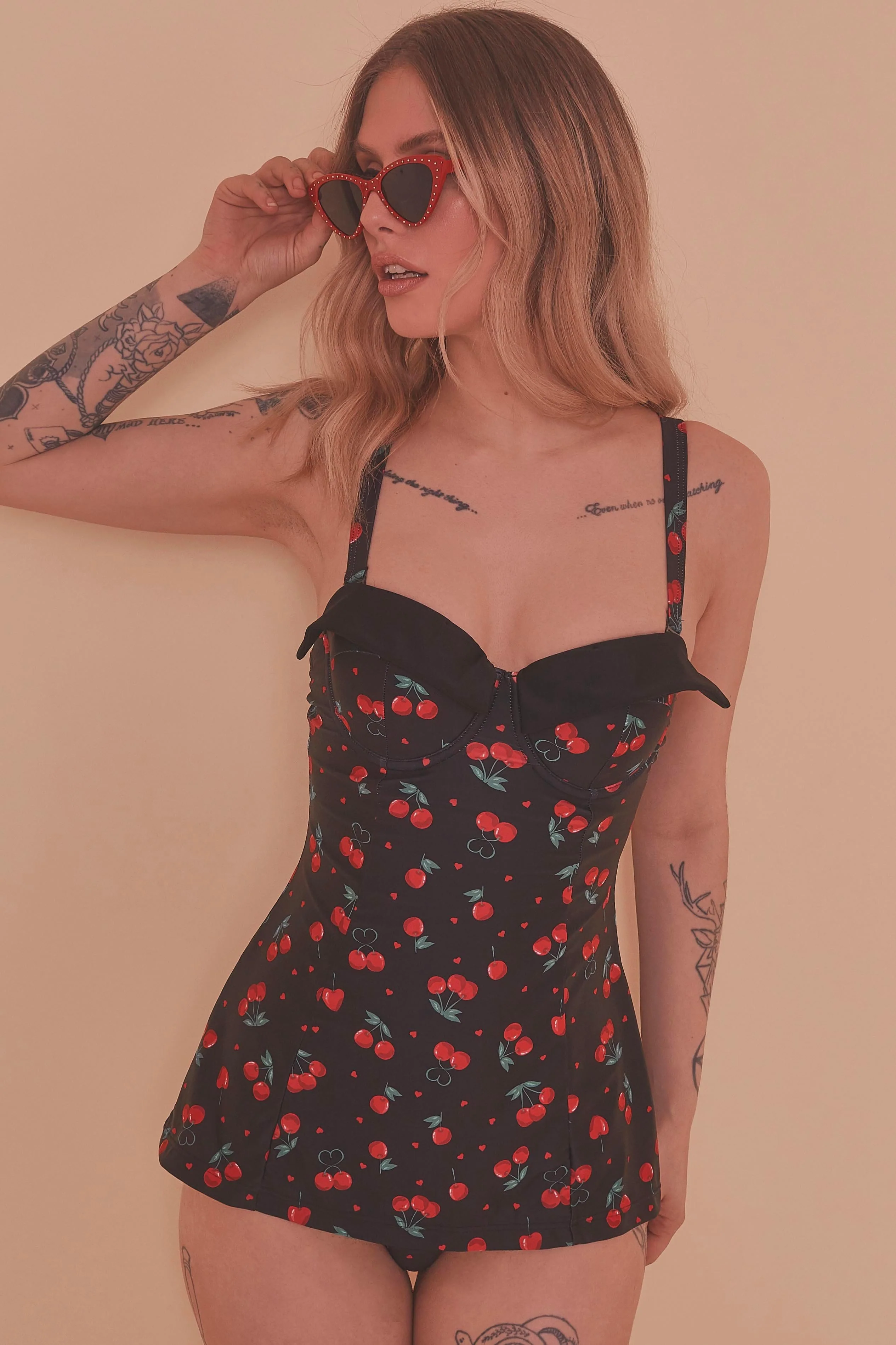 Collectif Cherry Love Skirted Swimsuit - Image 4