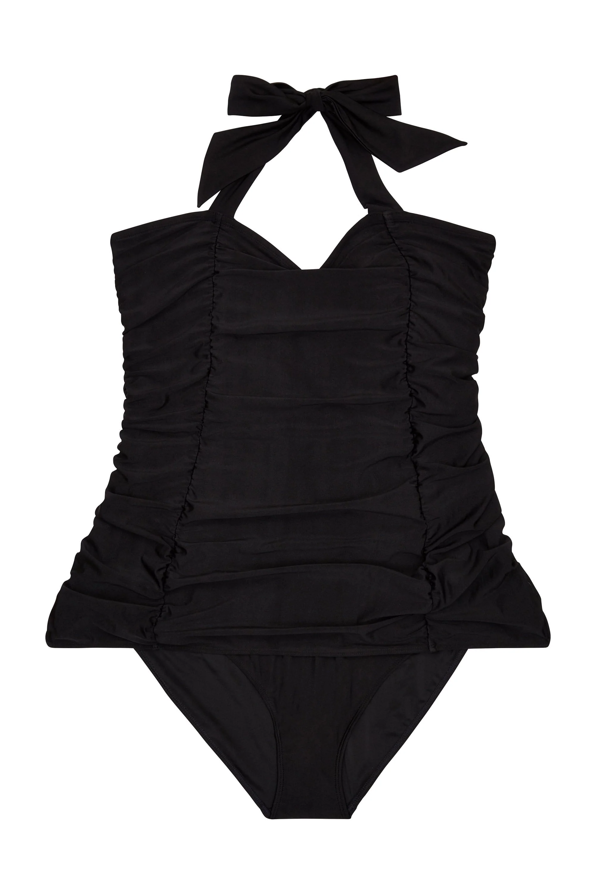 Collectif High Shine Ruched Skirted Swimsuit - Image 5
