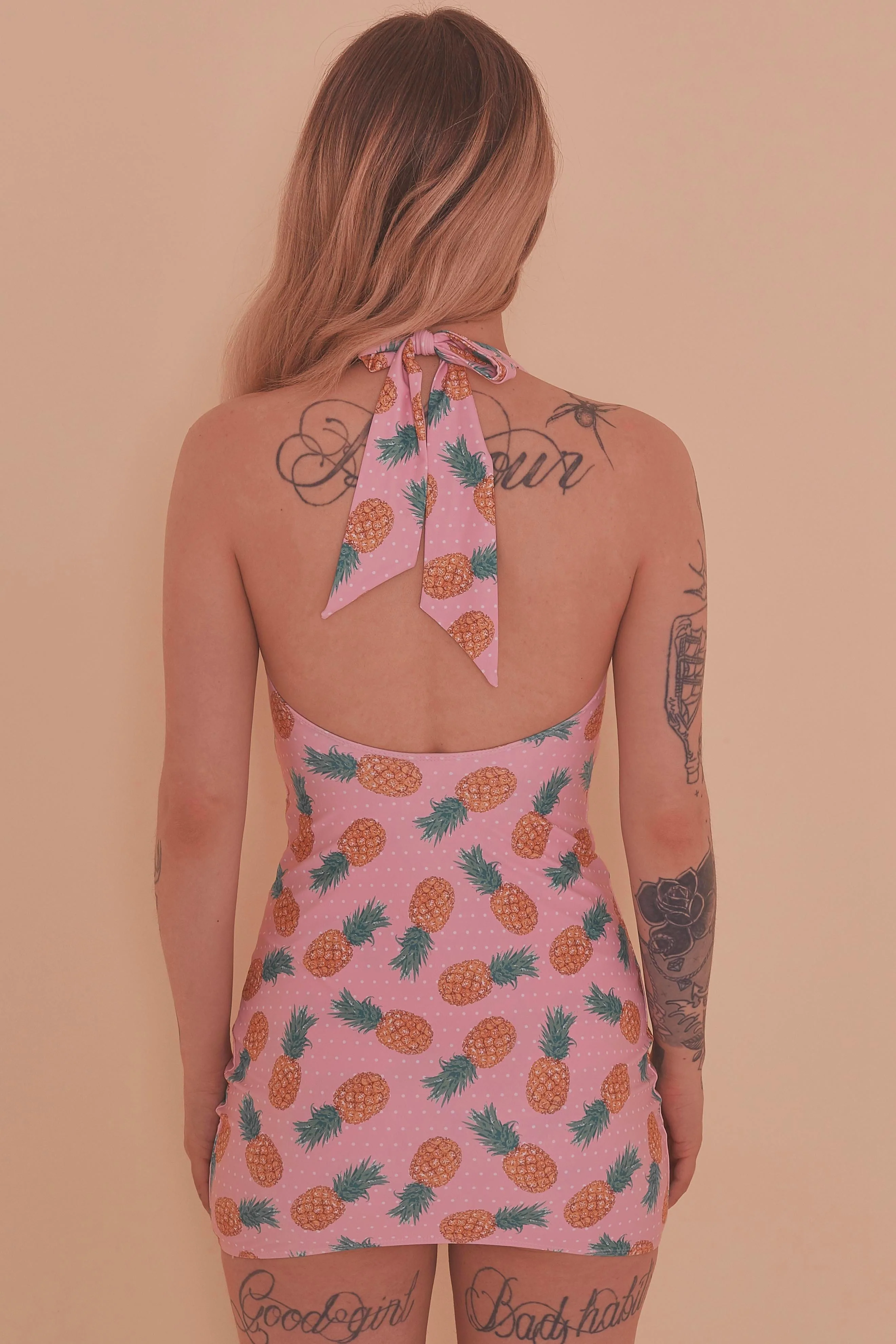Collectif Pineapple Skirted Halterneck Swimsuit - Image 4