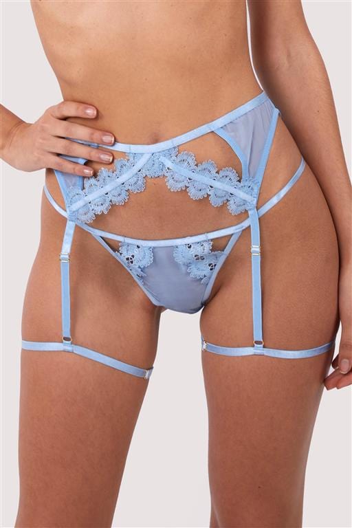 Cora Blue Mesh & Trim Cut Out Suspender - Image 2