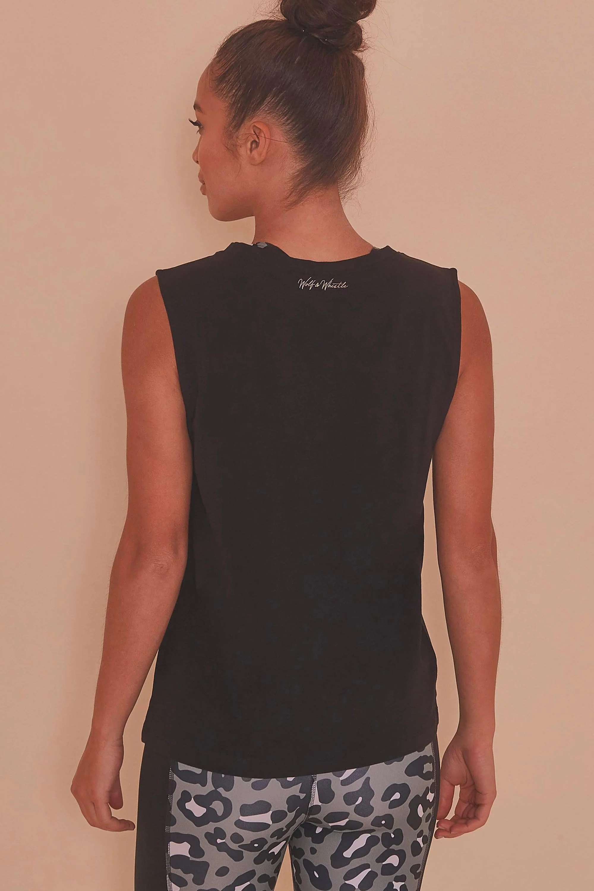 Cotton Knot Front Vest Black - Image 2