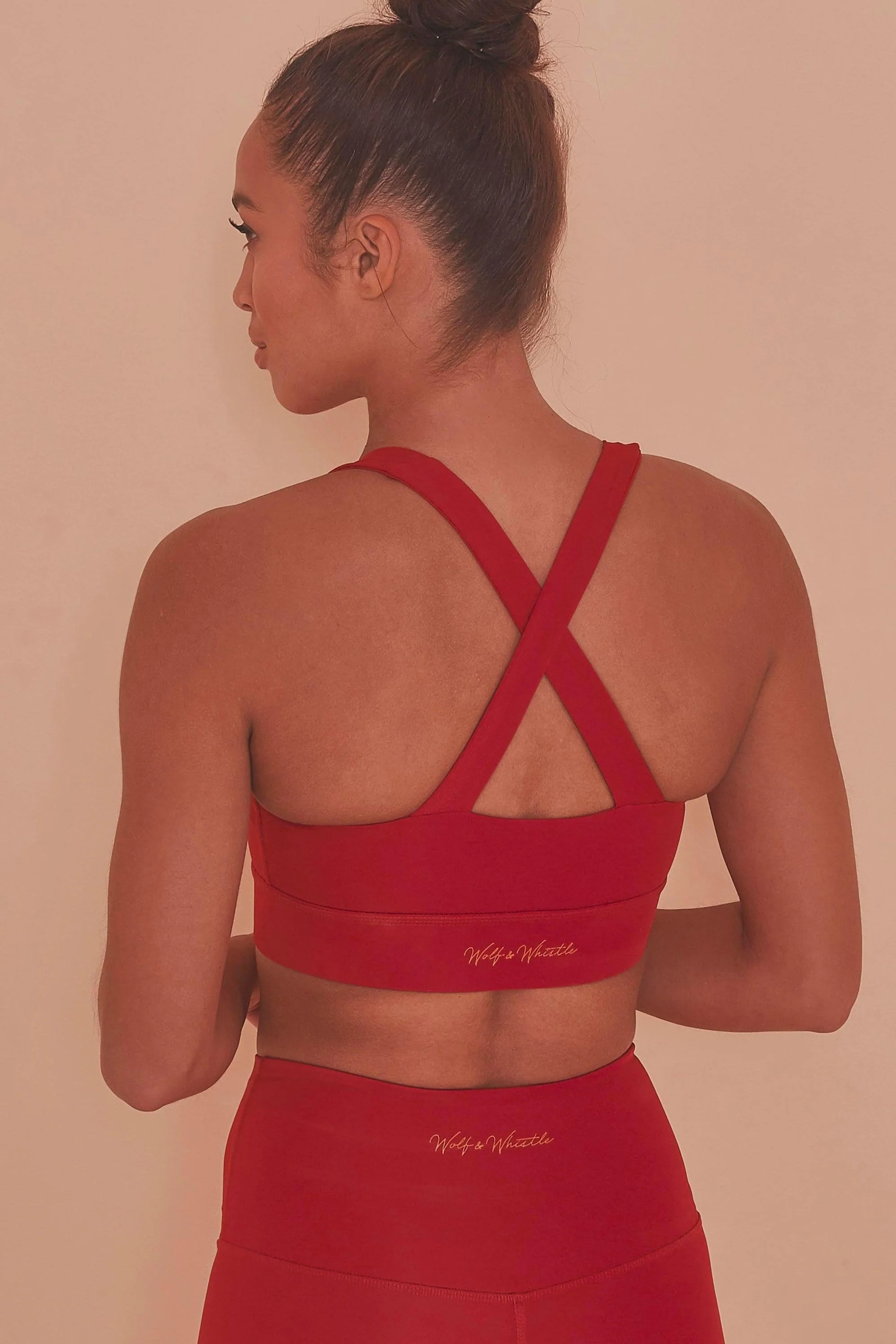Cross Back Bra Red - Image 2