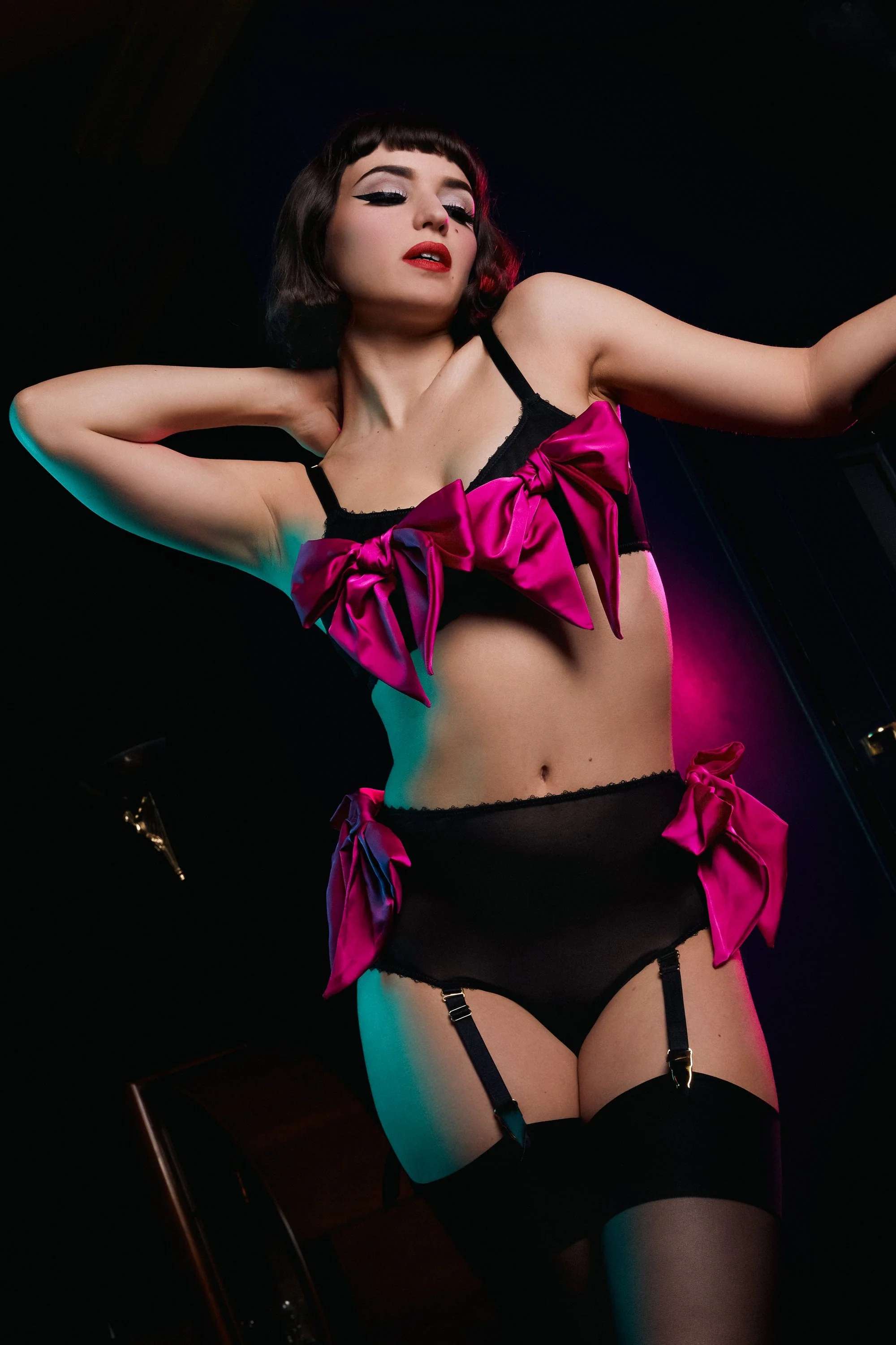 Dahlia Birthday Bow High Waist Suspender Brief - Image 5