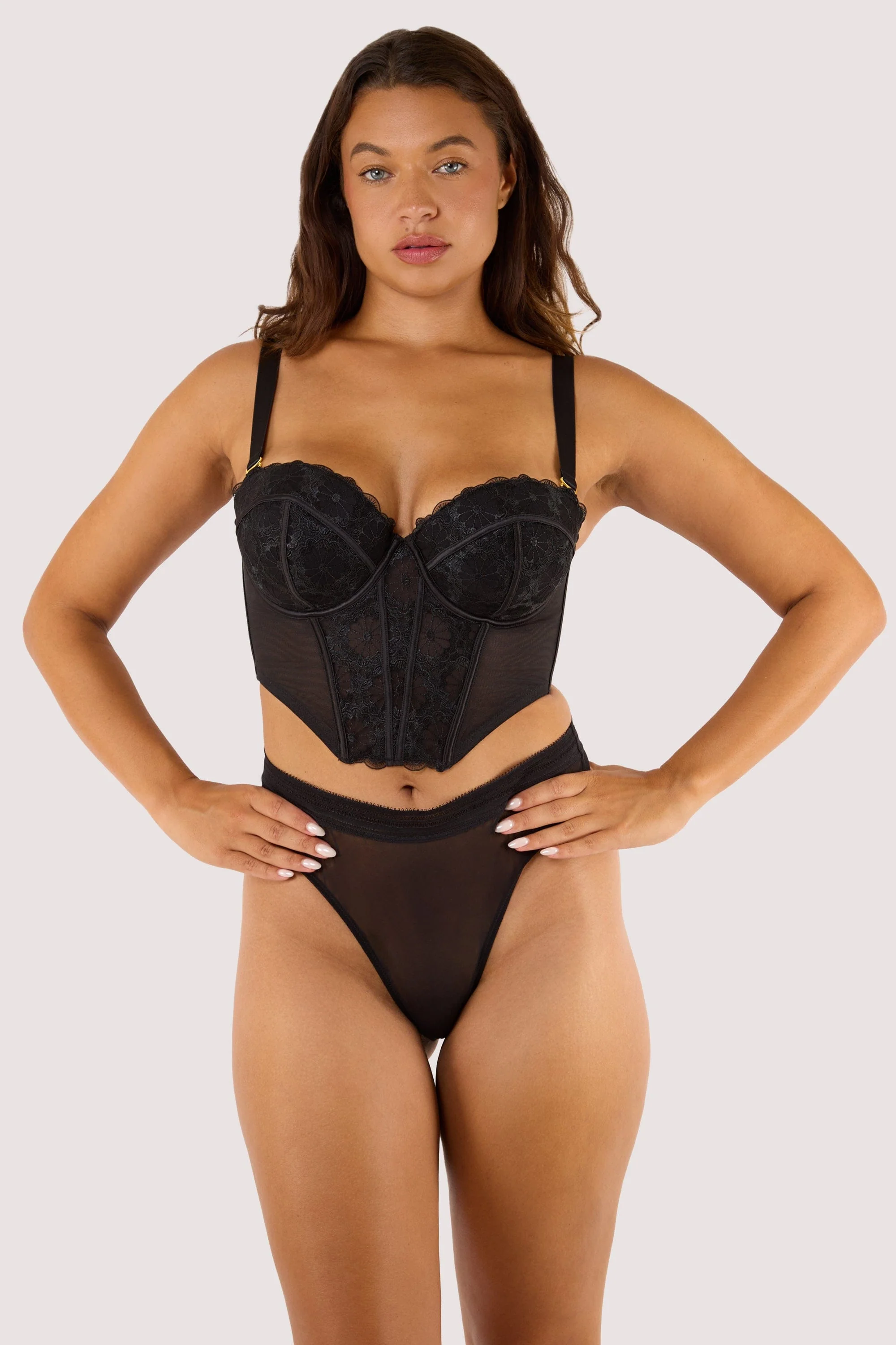 Daisy Embroidery Strapless Bustier - Image 4