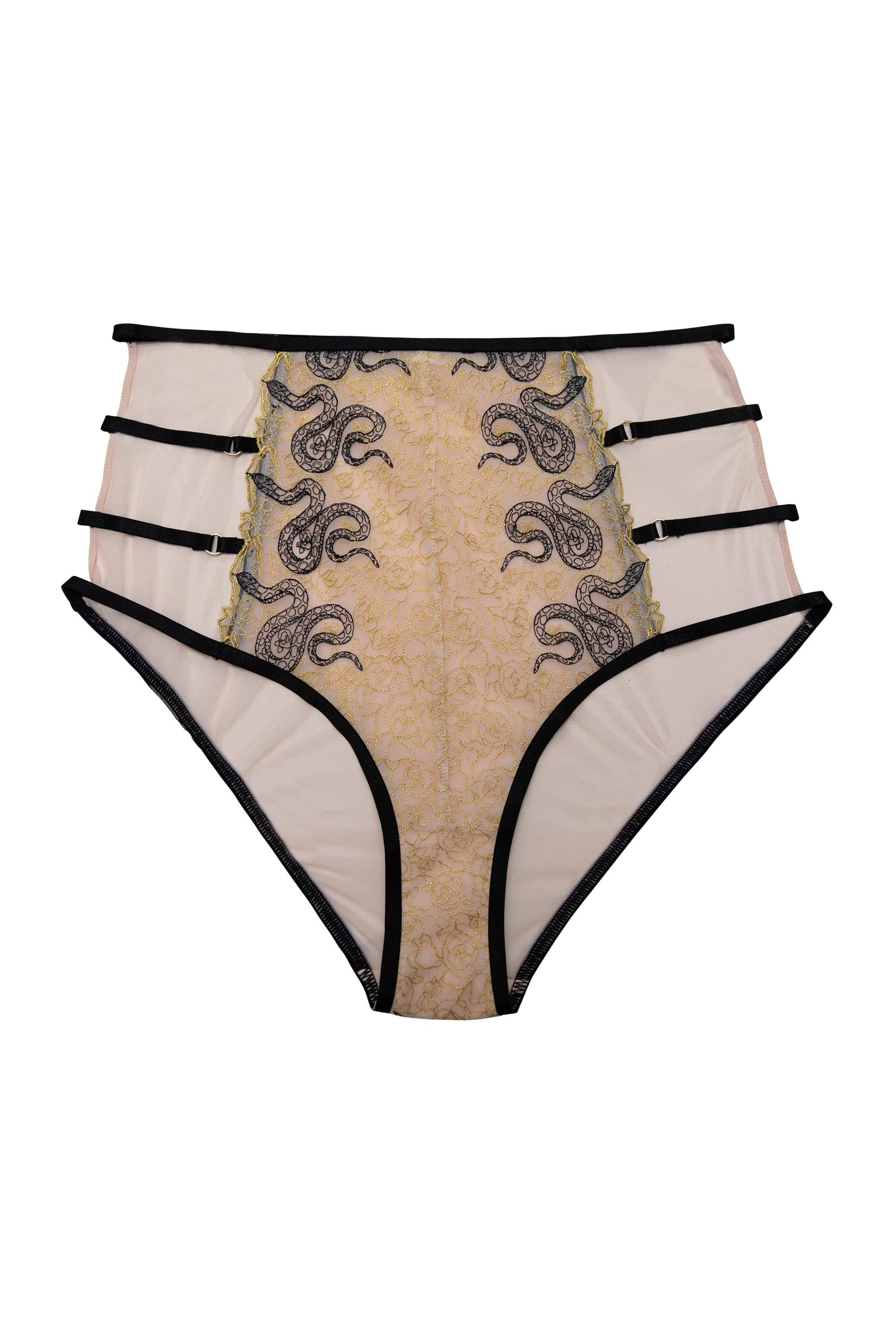 Dakota Snake High Waist Brief with Ring Details and Straps - Image 6