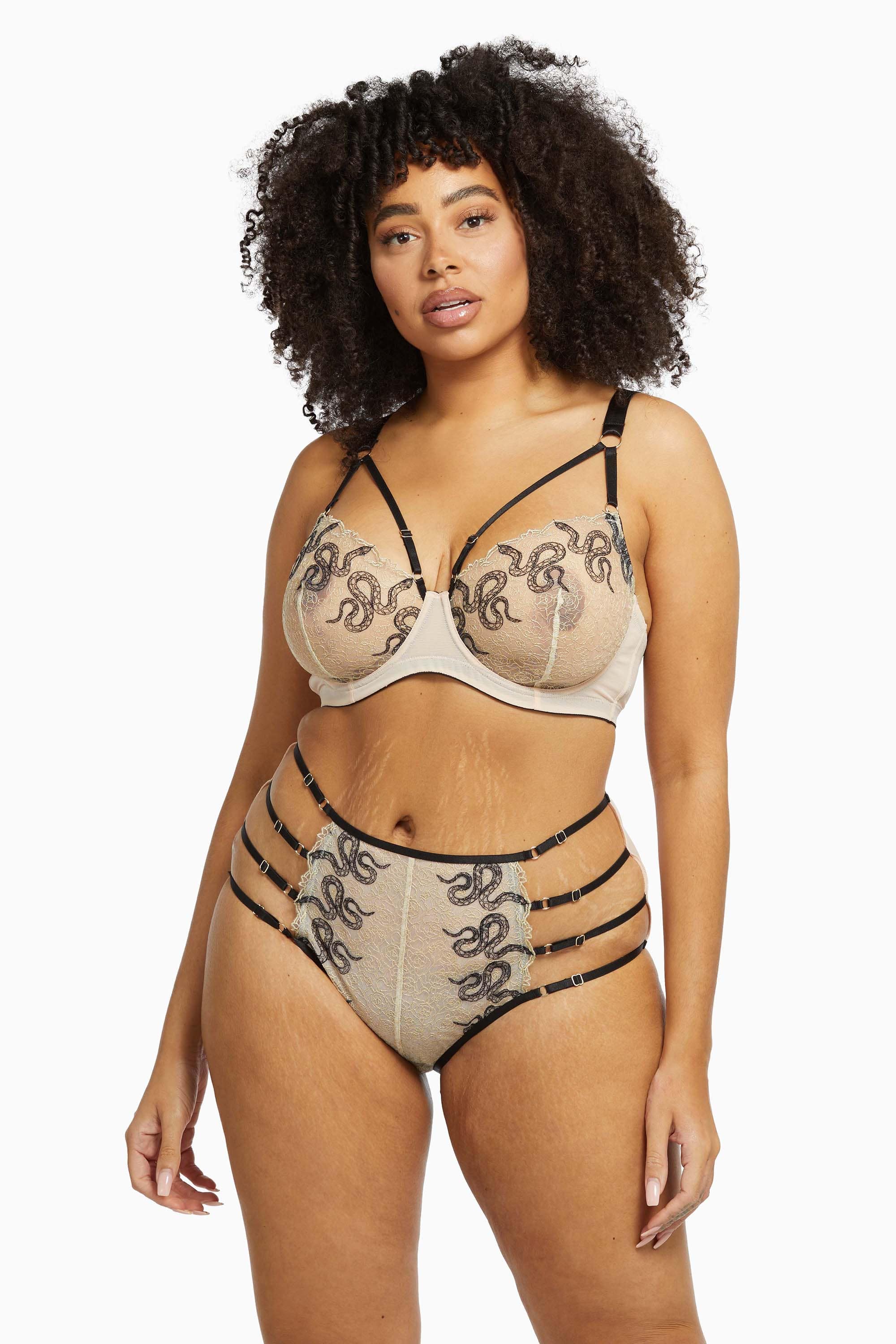 Dakota Snake High Waist Brief with Ring Details and Straps - Image 9