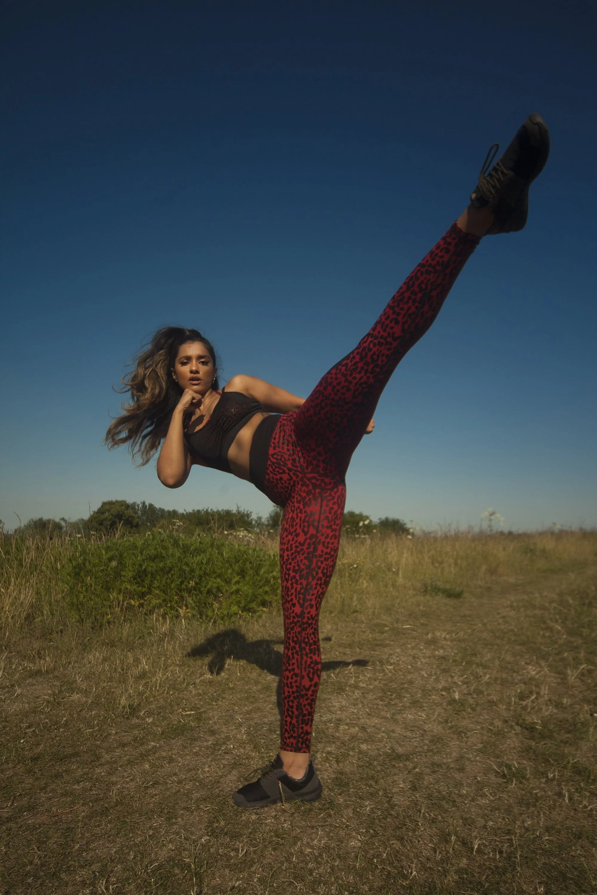 Red Wet Look Leopard Mesh Top - Image 4