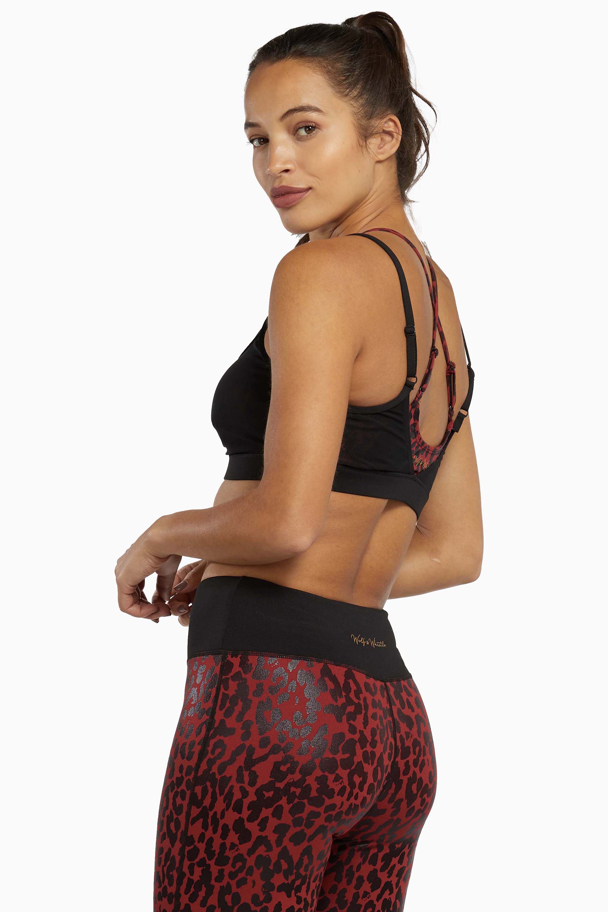 Red Wet Look Leopard Mesh Top - Image 5