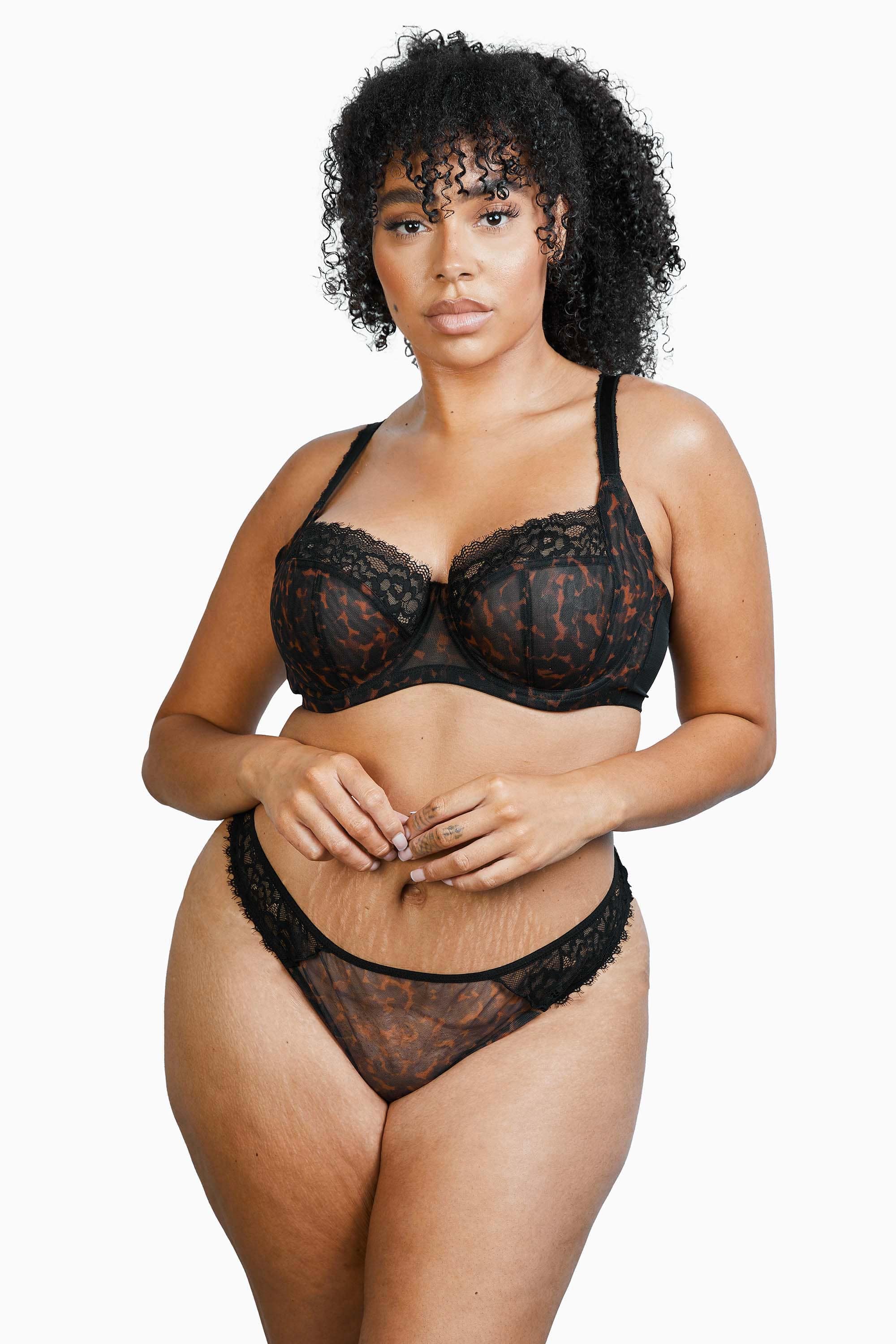 Rosalyn Black Tortoiseshell Lace Full Cup Bra - Image 6