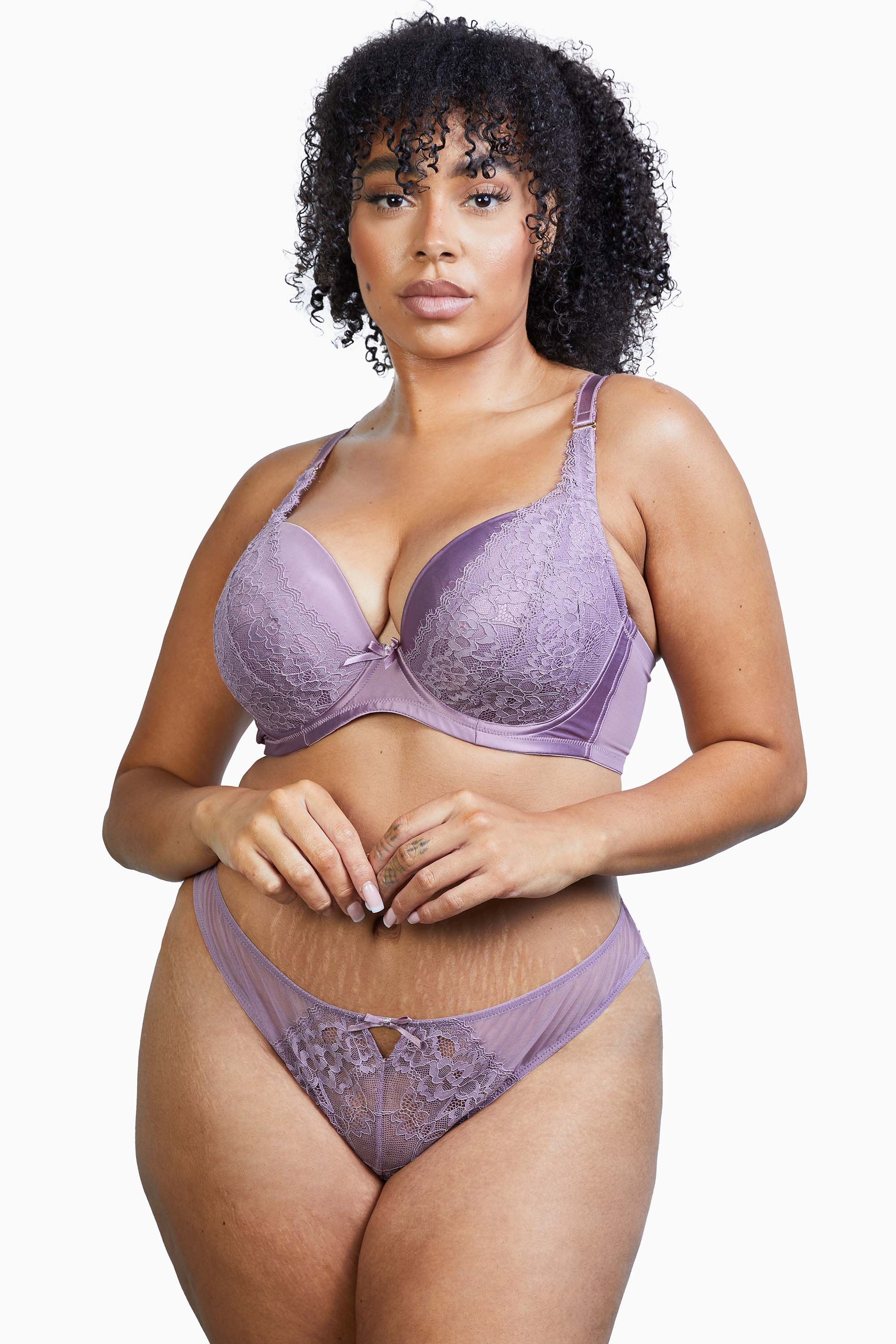 Sophia Heather Purple Plunge & Push Up Bra - Image 7