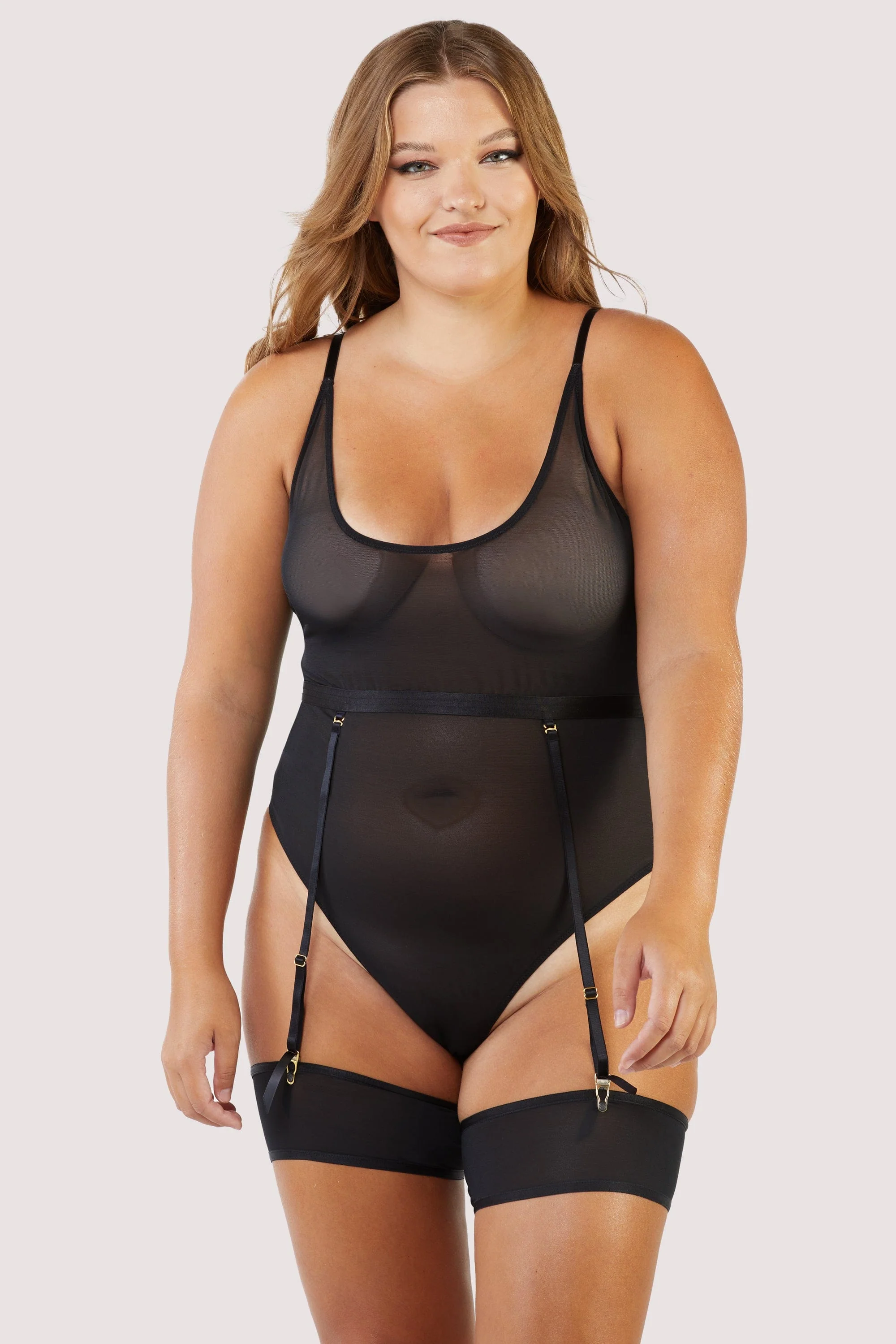 Dolly Black Mesh Extreme High Leg Body - Image 6