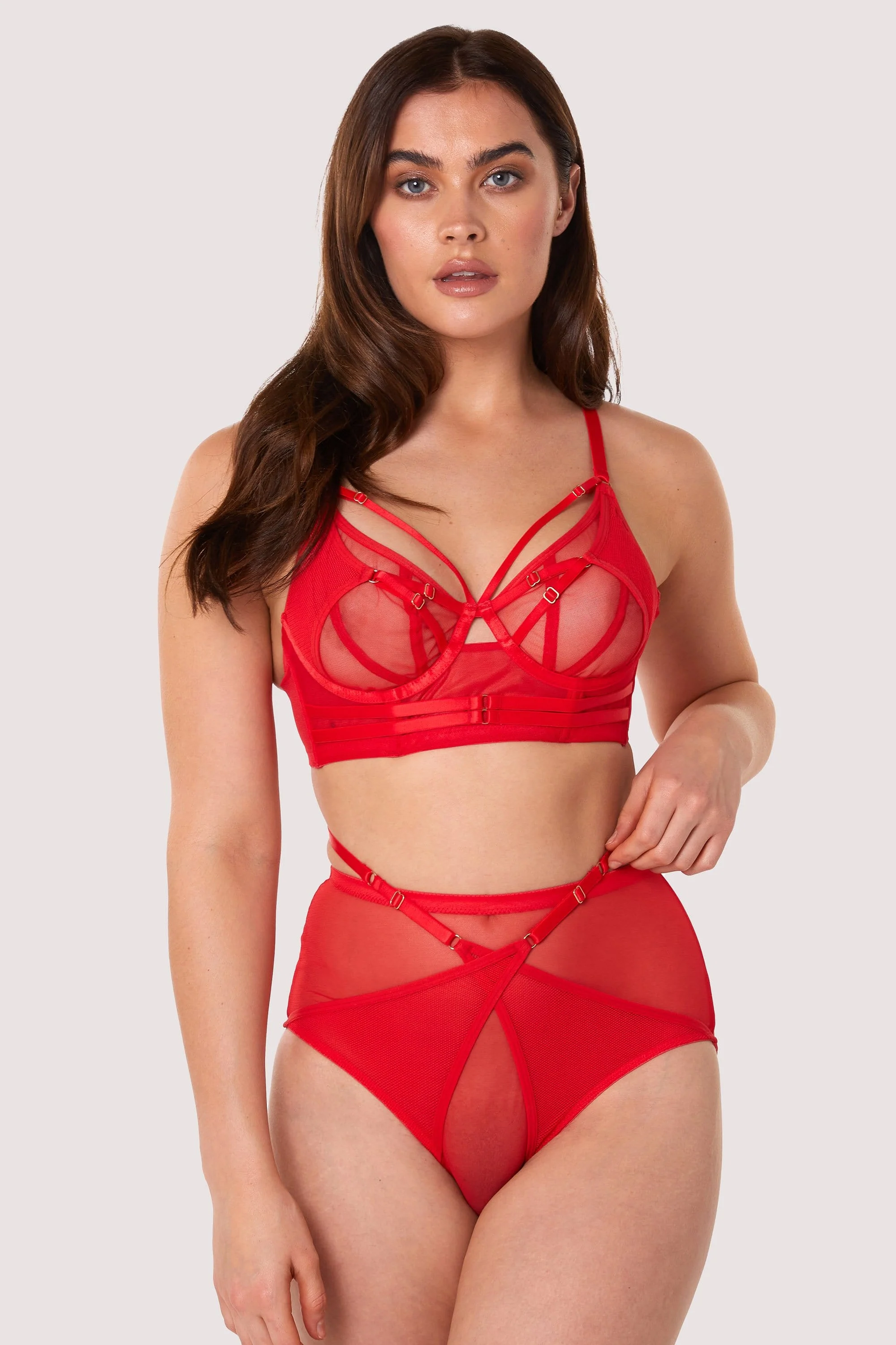 Eddie Red Crossover Wrap High Waist Brief - Image 3