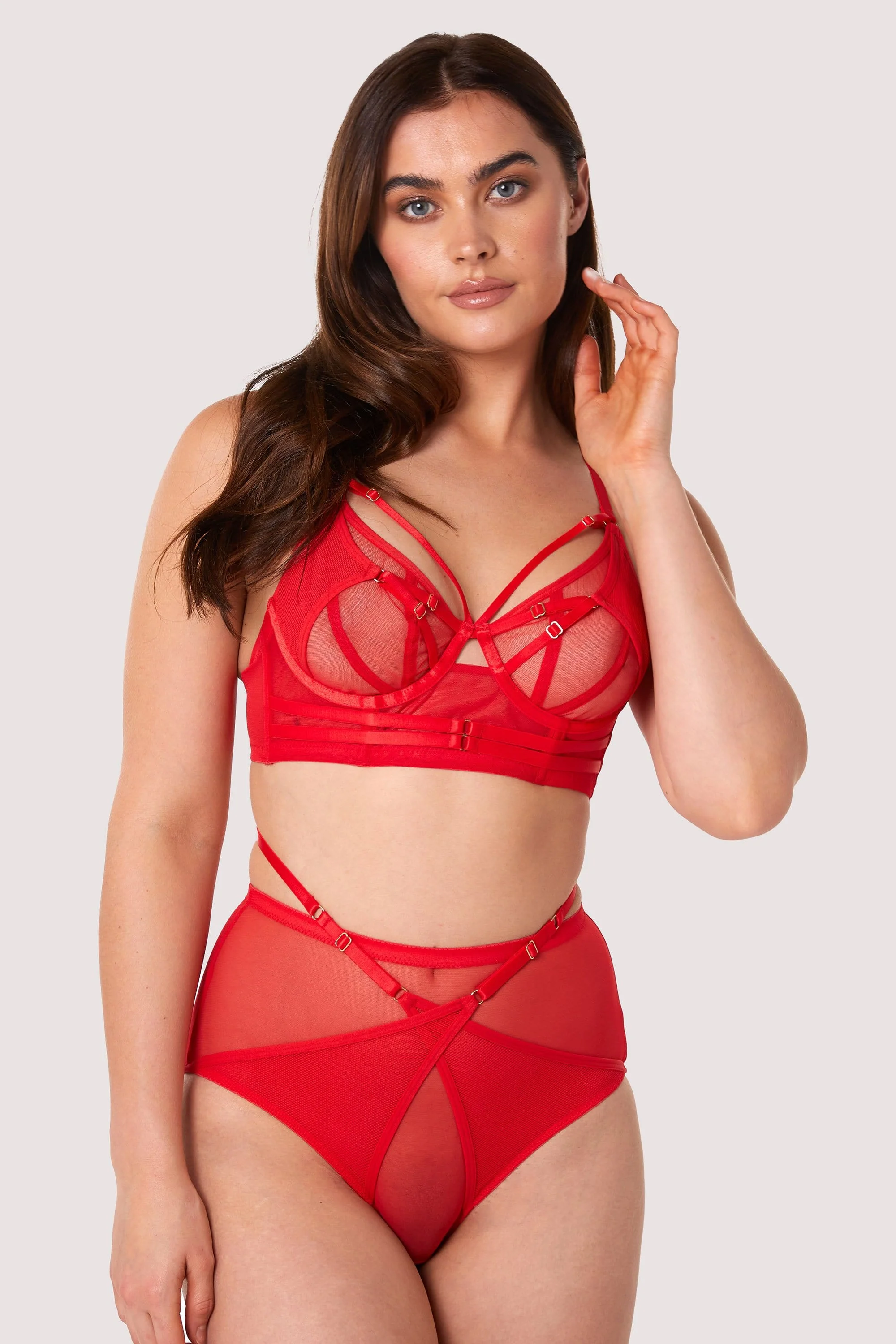Eddie Red Crossover Wrap High Waist Brief - Image 5
