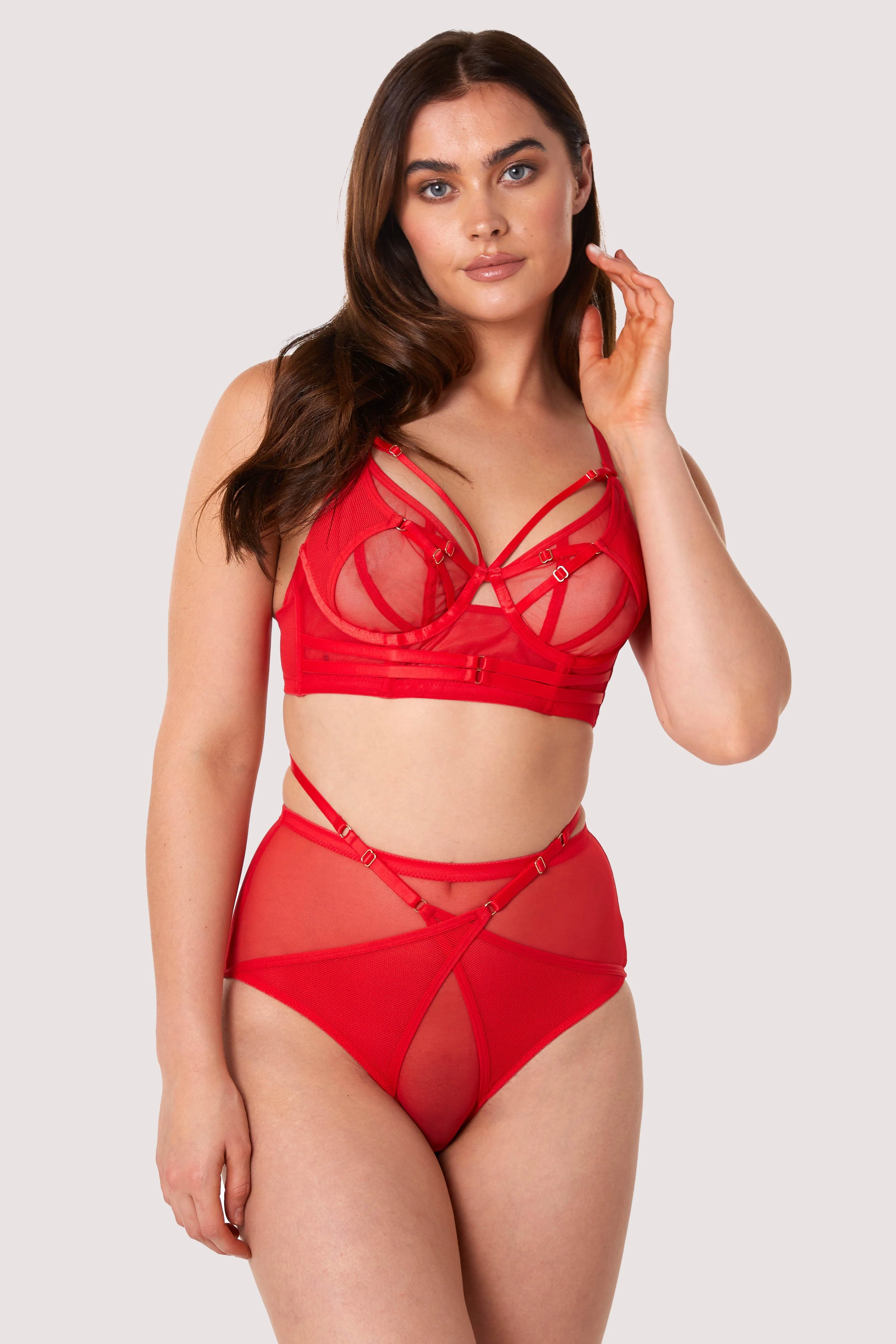 Eddie Red Crossover Wrap Bra - Image 3