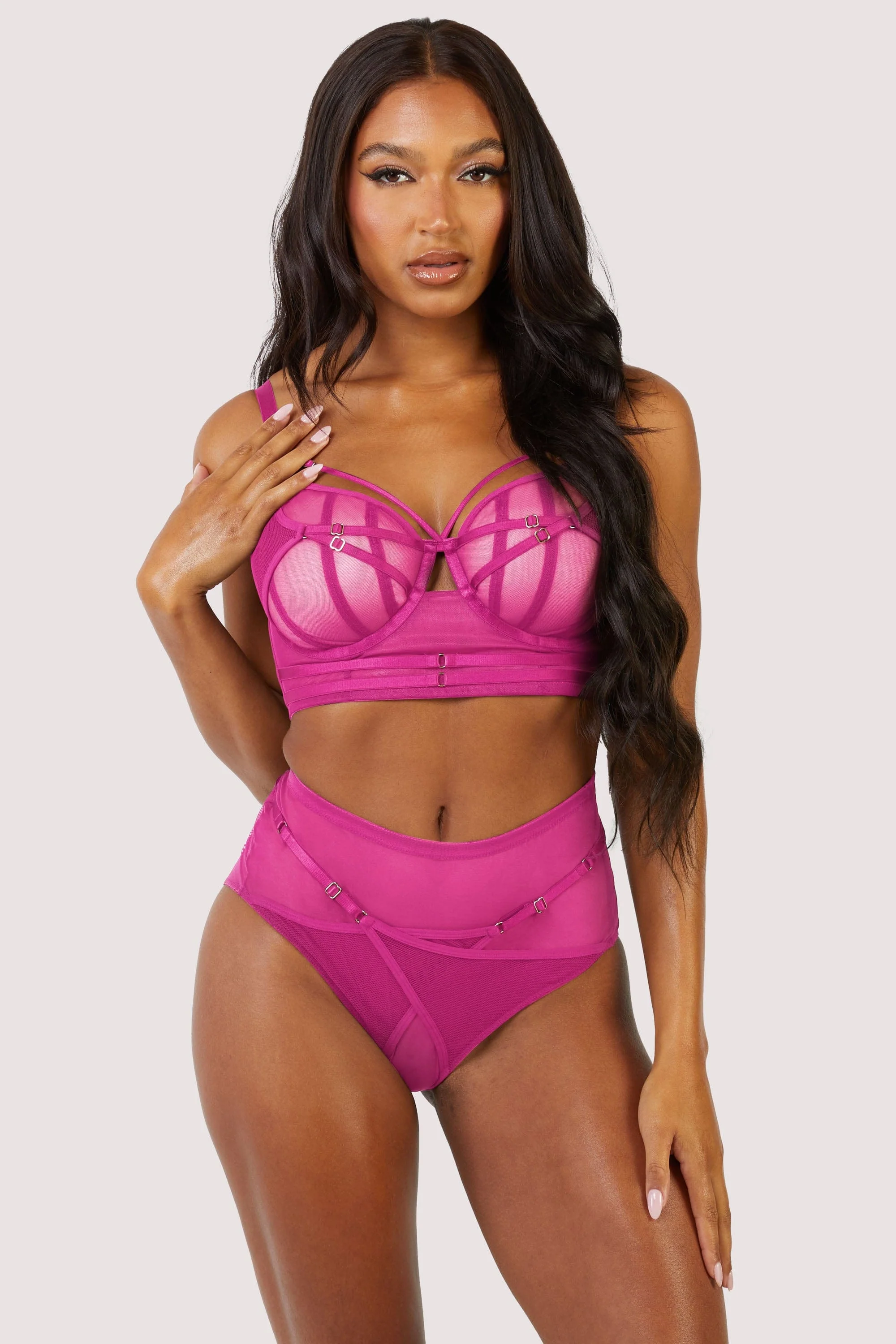 Eddie Magenta Crossover Wrap High Waist Brief - Image 6