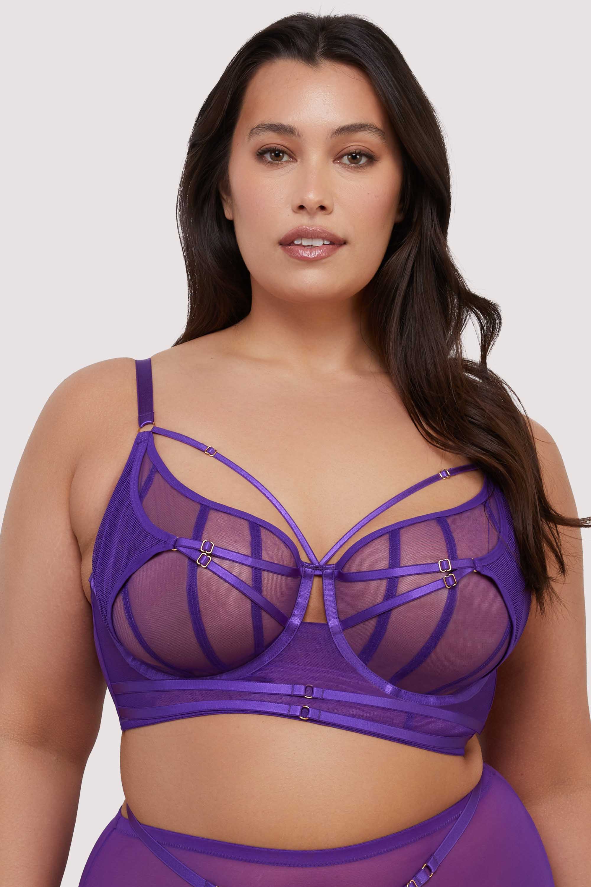Eddie Purple Crossover Balconette Bra - Image 2