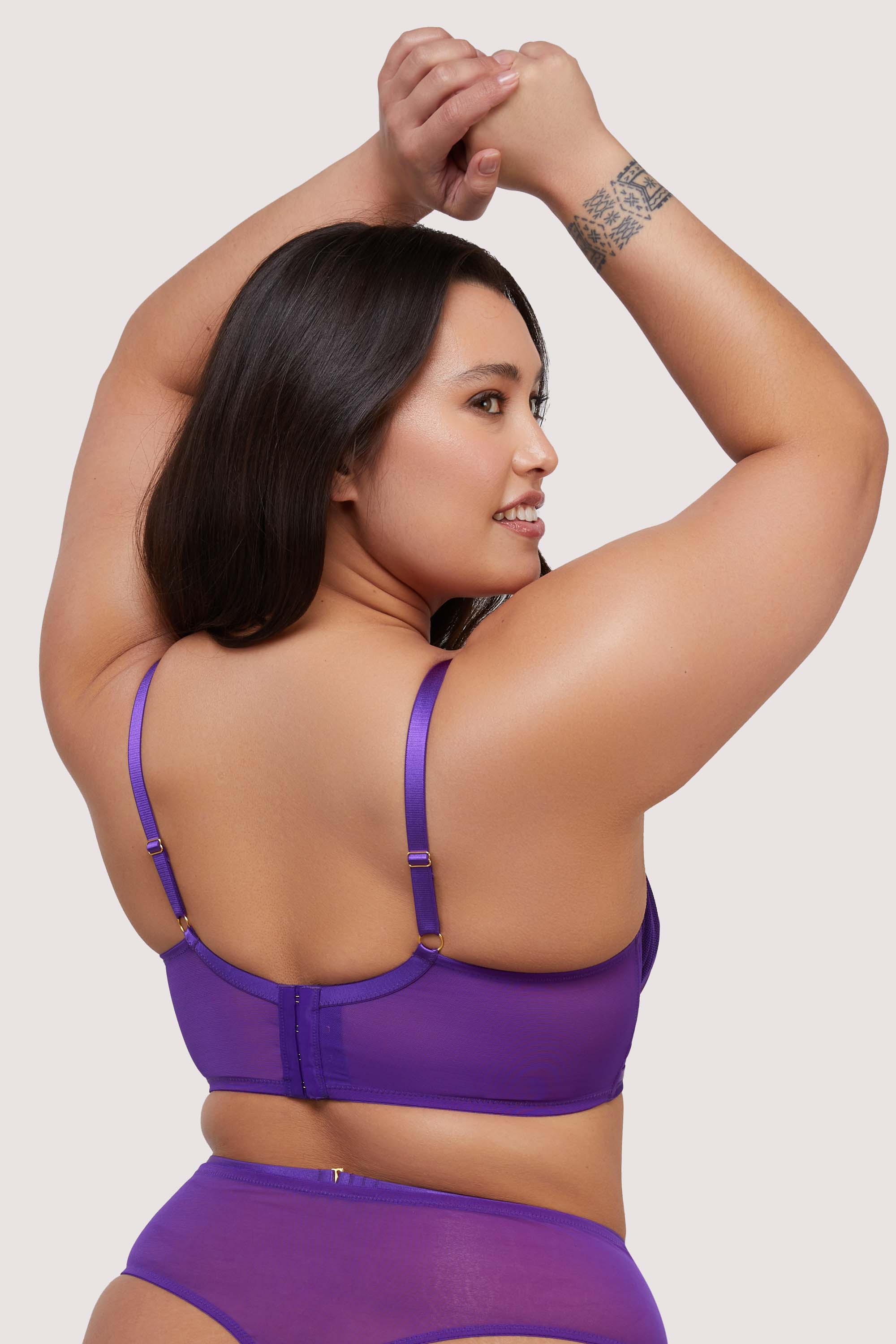 Eddie Purple Crossover Balconette Bra - Image 3