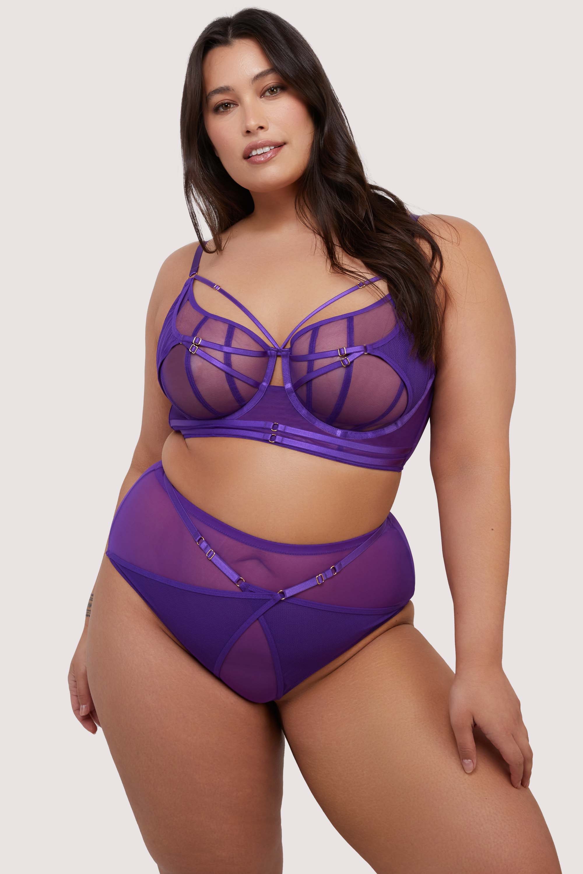 Eddie Purple Crossover Balconette Bra - Image 4
