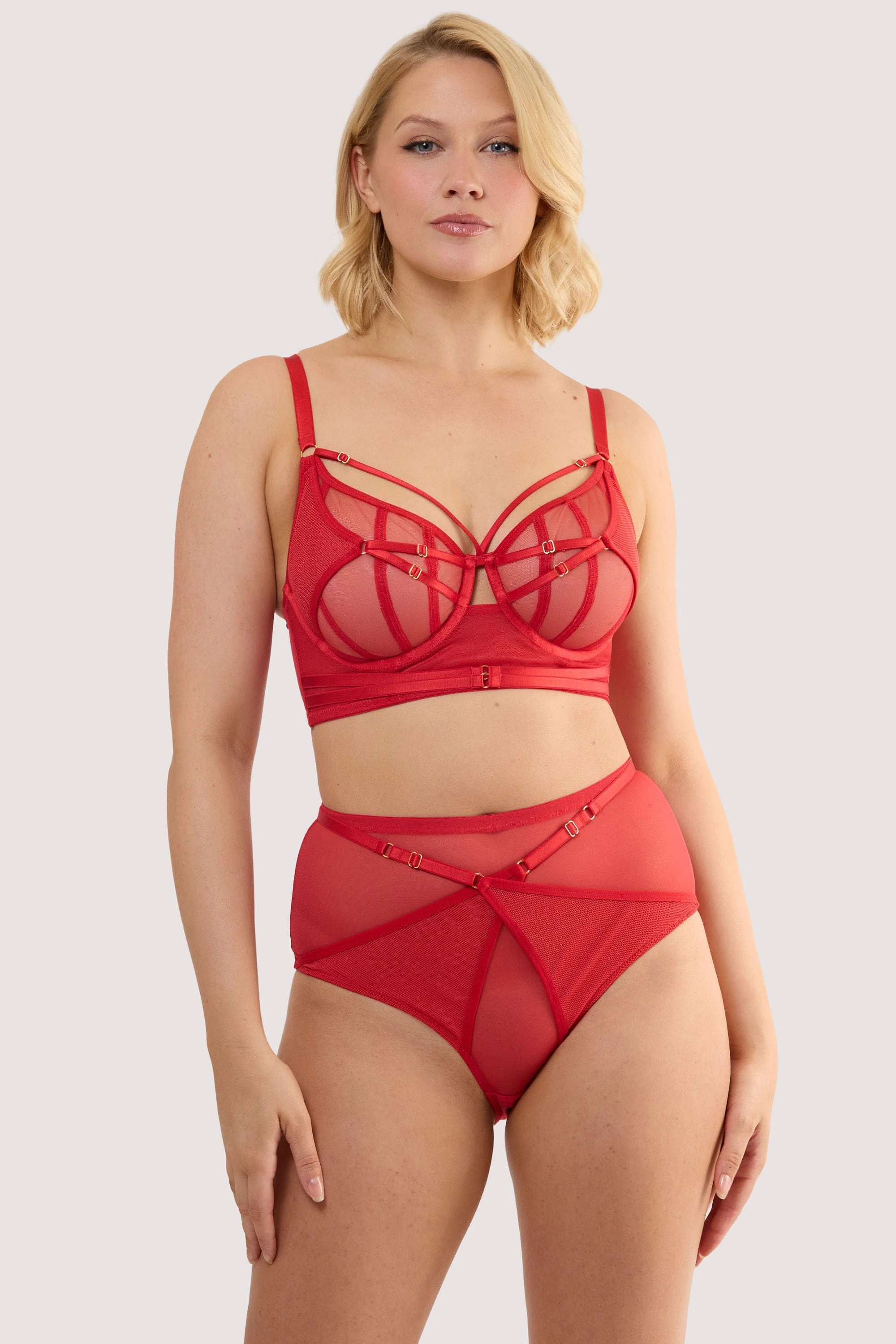 Eddie Ruby Red Crossover Balconette Bra - Image 4
