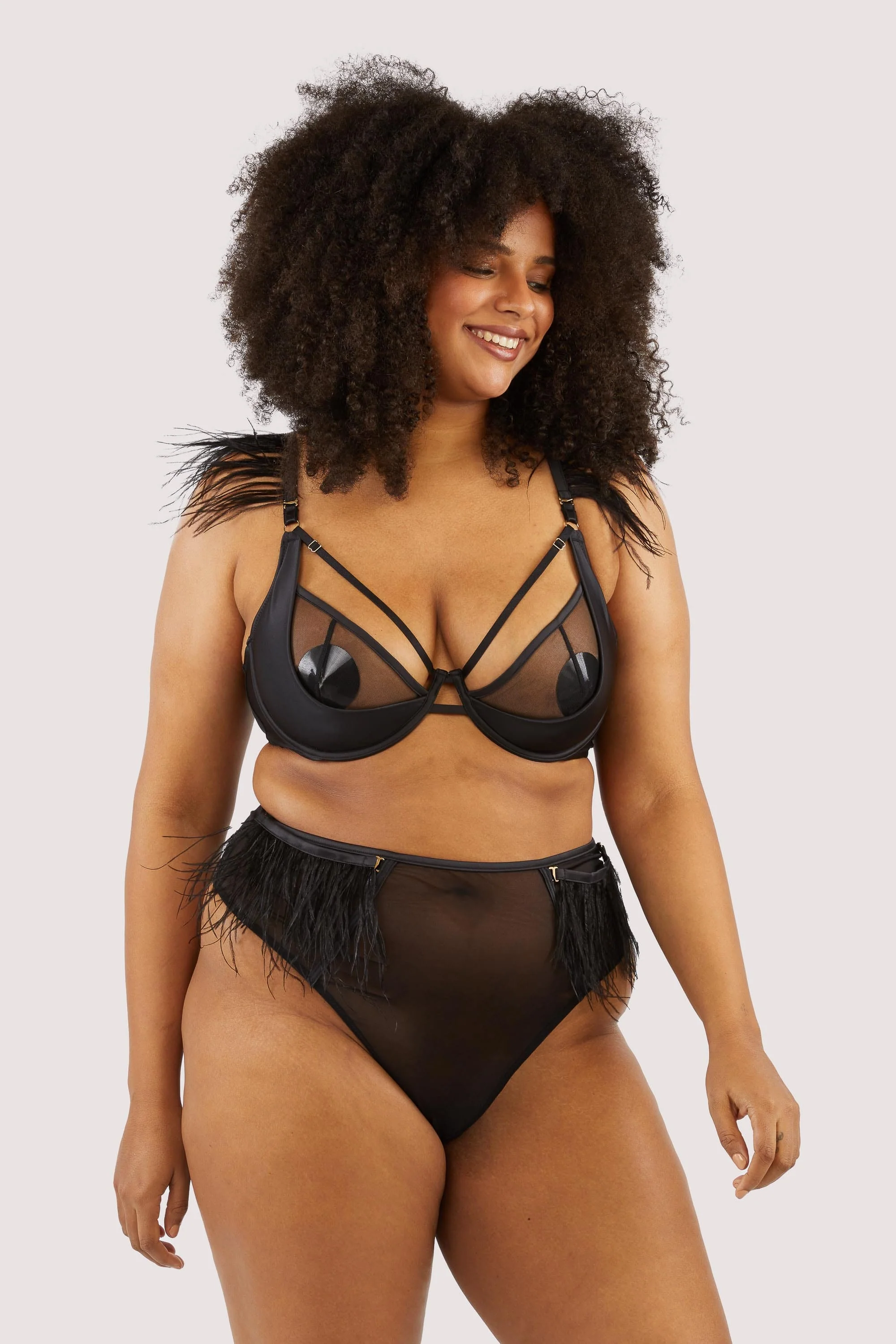 Electra Black Feather High Waisted Brief - Image 6