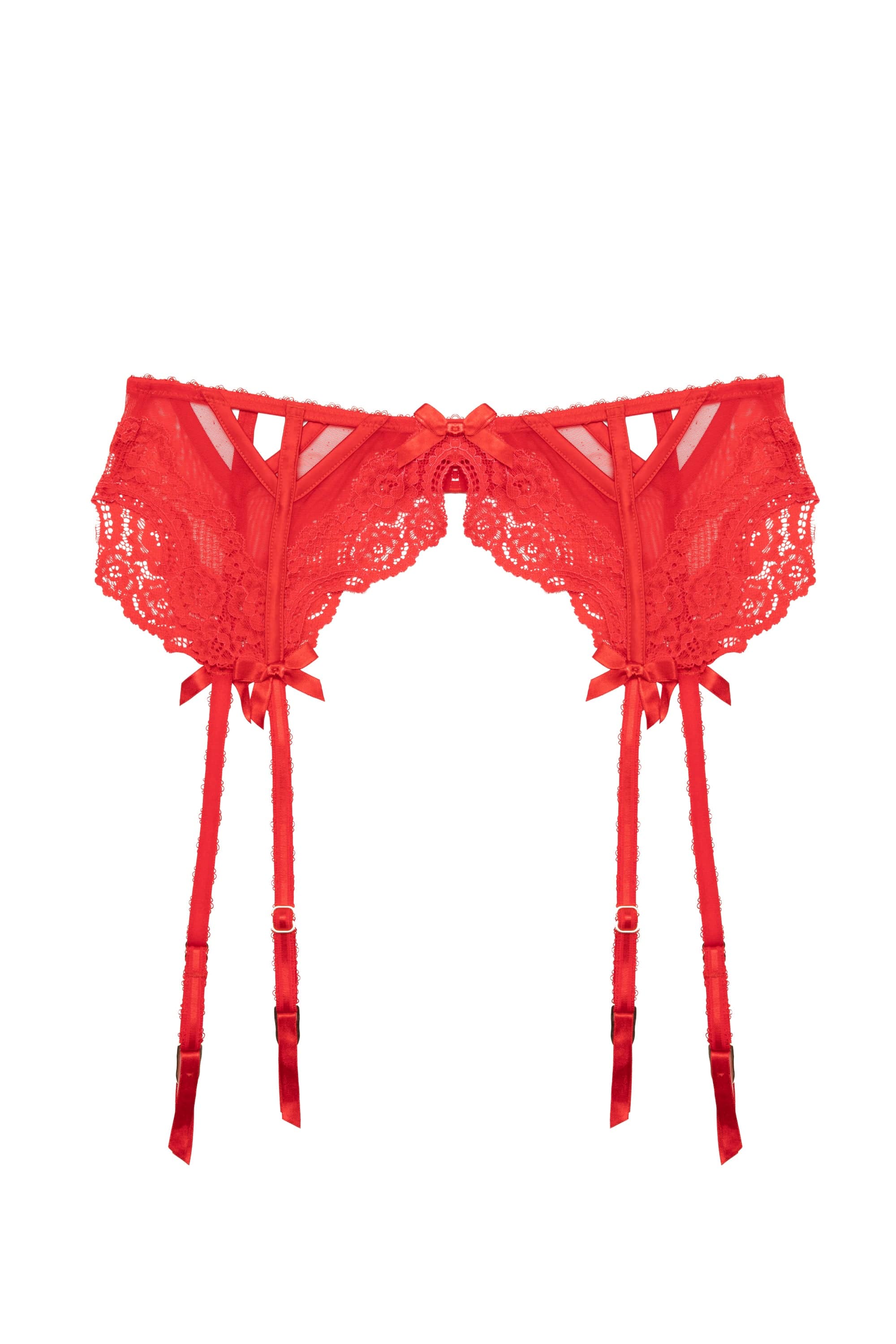 Eliza Red Lace Trim Suspender - Image 7